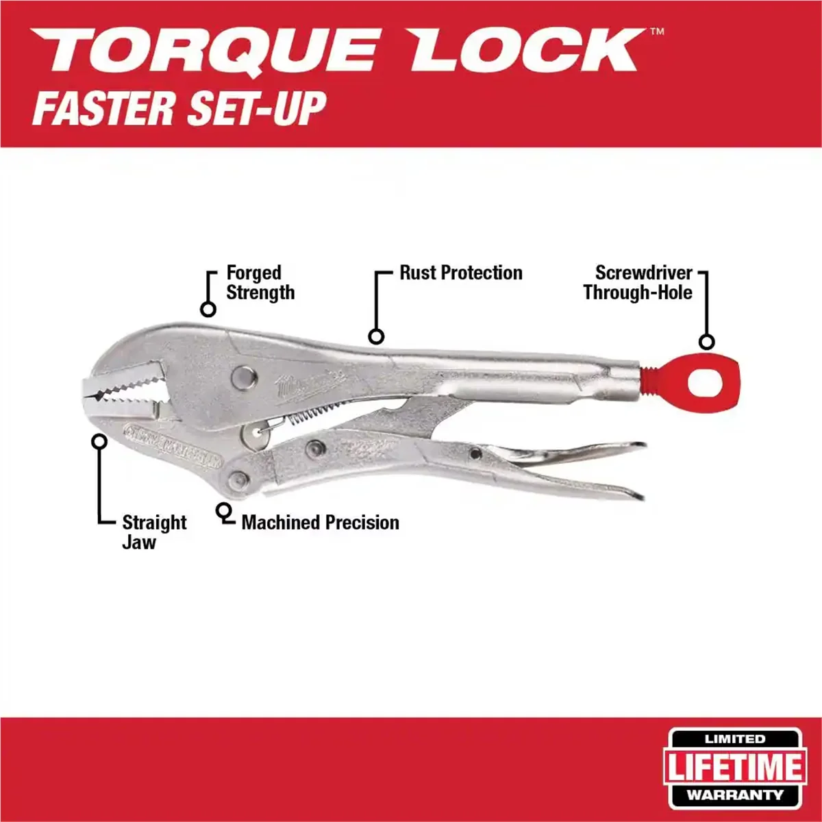 Classic Hand Tool with Lockable, 5" LOCK Curved Locking Pliers - Black Model 97822B