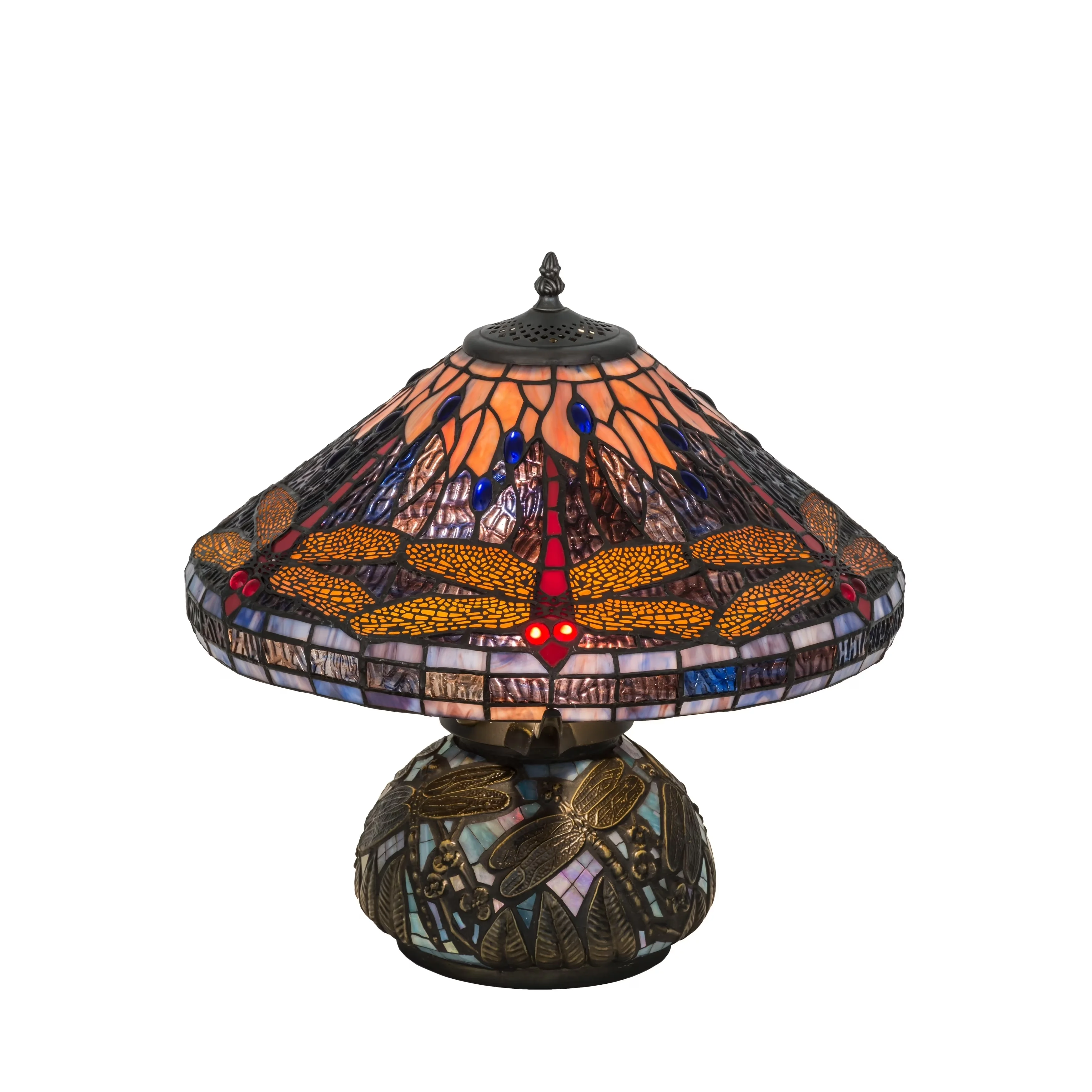 Table Lamp Modern with Incandescent, Tiffany Lamps, Dimmable - Brown Metal Model D4AA15