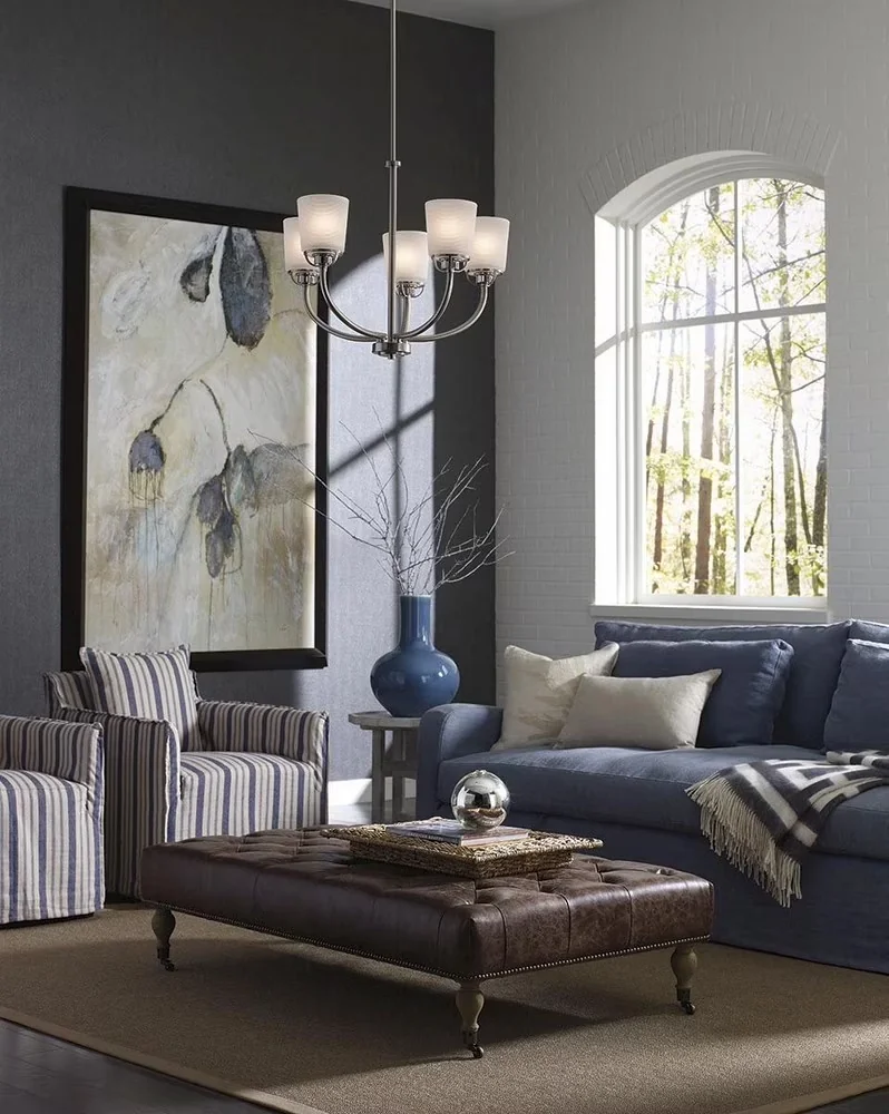 Innovative Ceiling Lights Fixture with Incandescent, Energy Efficient, Farmhouse - Brown Glass, Steel Model 05492F