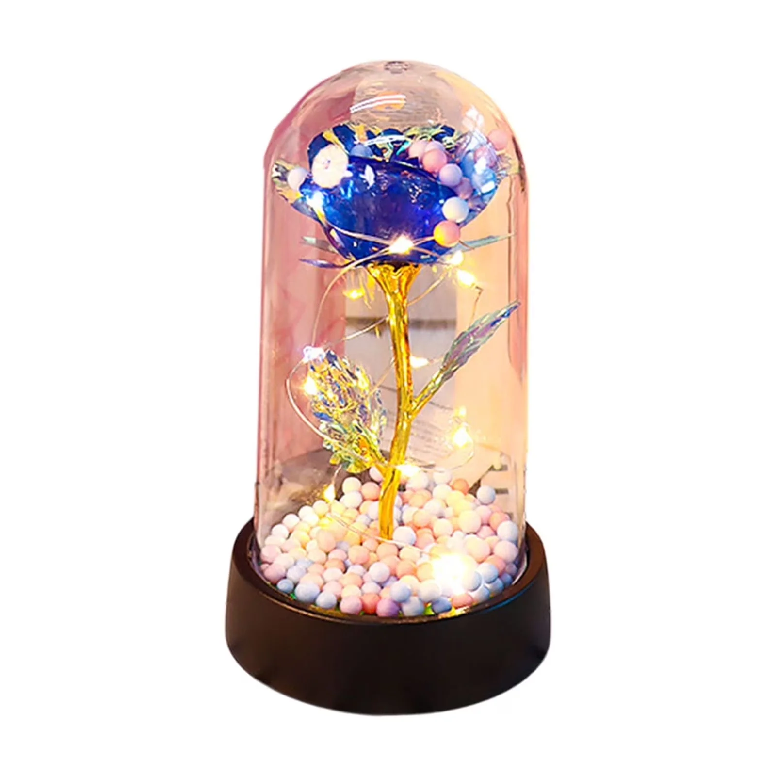 Essential Led Lighting with LED, Lights, Eternal Rose in Glass Dome - Commercial Quality Model EBFE15