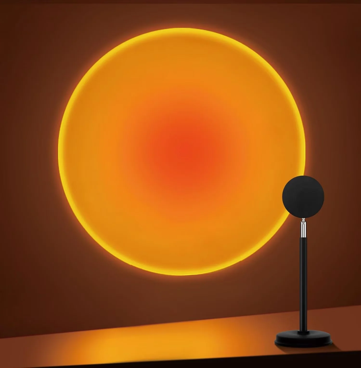 Innovative Lamp Set with LED, Eco Friendly, Sunset Projector - Black Iron Art Model 788FCD