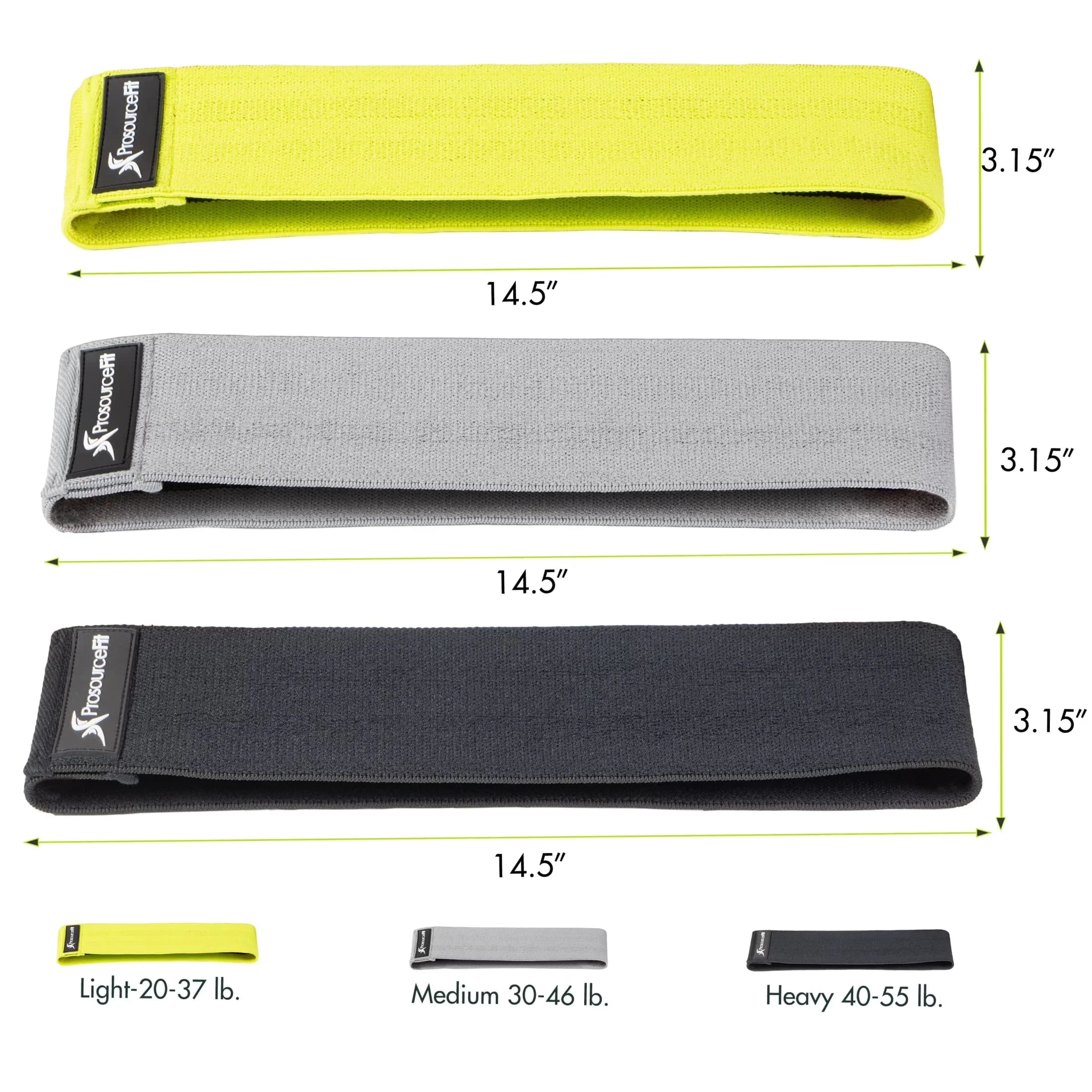 Home Gym Accessory Versatile with Adjustable Straps, Fabric Loop Resistance Bands Set - 45% Cotton, 55% Latex Green Model 9A1129