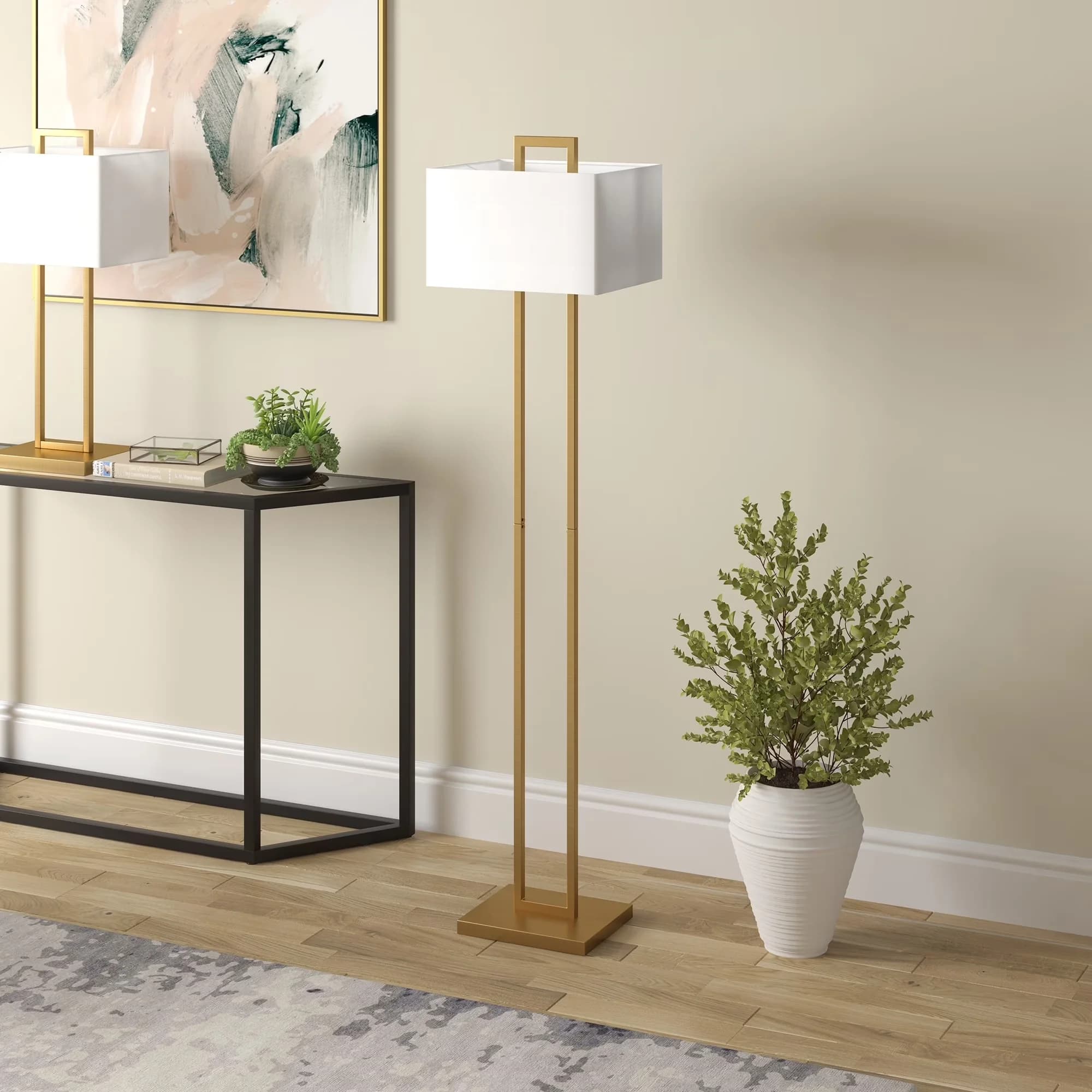 Floor Lamp Premium with LED, Touch Sensor, Standard Lamps - Gold Metal Model 739885