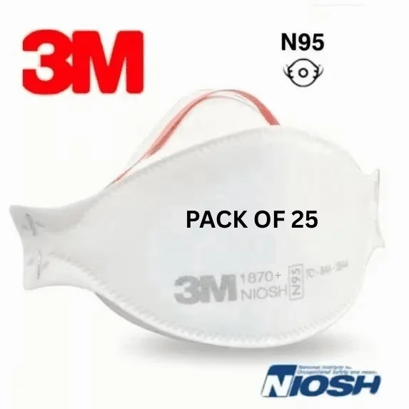 Quality Protective Equipment with Adjustable nose clip for a secure fit, NIOSH-approved N95 respirator - Plastic Clear Model 08ECF8
