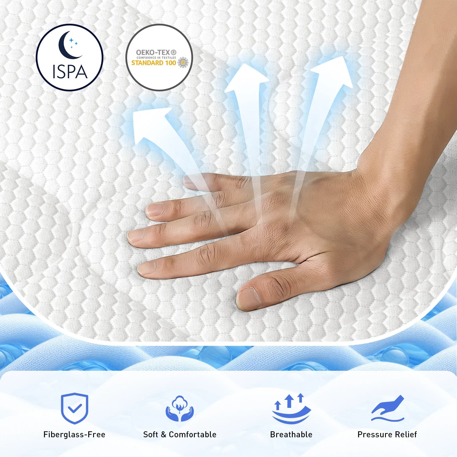 Efficient Mattresses Accessory with Low Motion Transfer, Mattress-In-A-Box - Foam, Polyester Black Model BCB49B