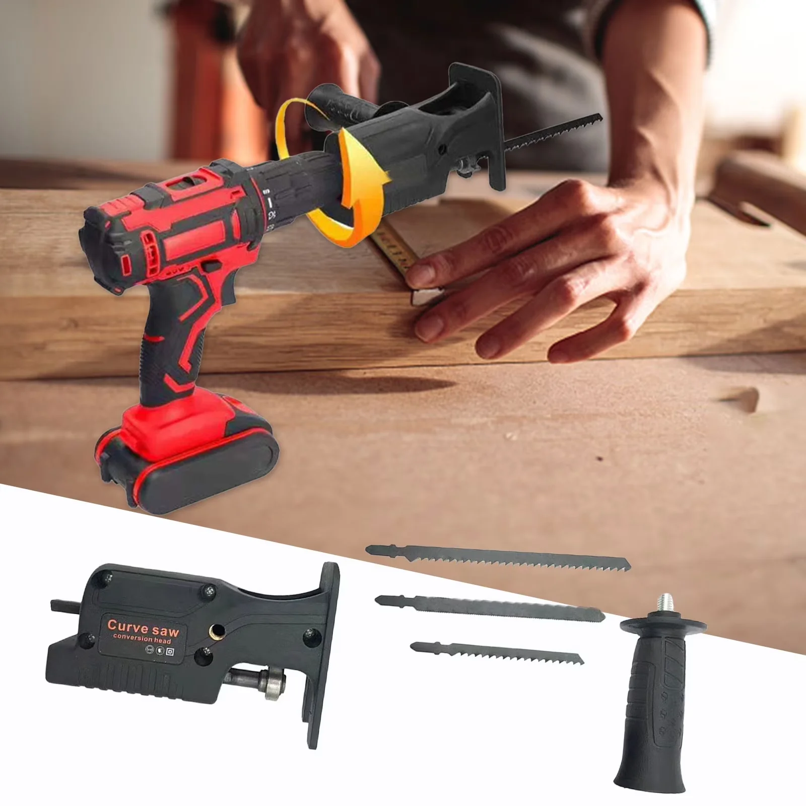 Efficient Power Saw with Handheld, Multi-Function Reciprocating Adapter - Model 2ED051