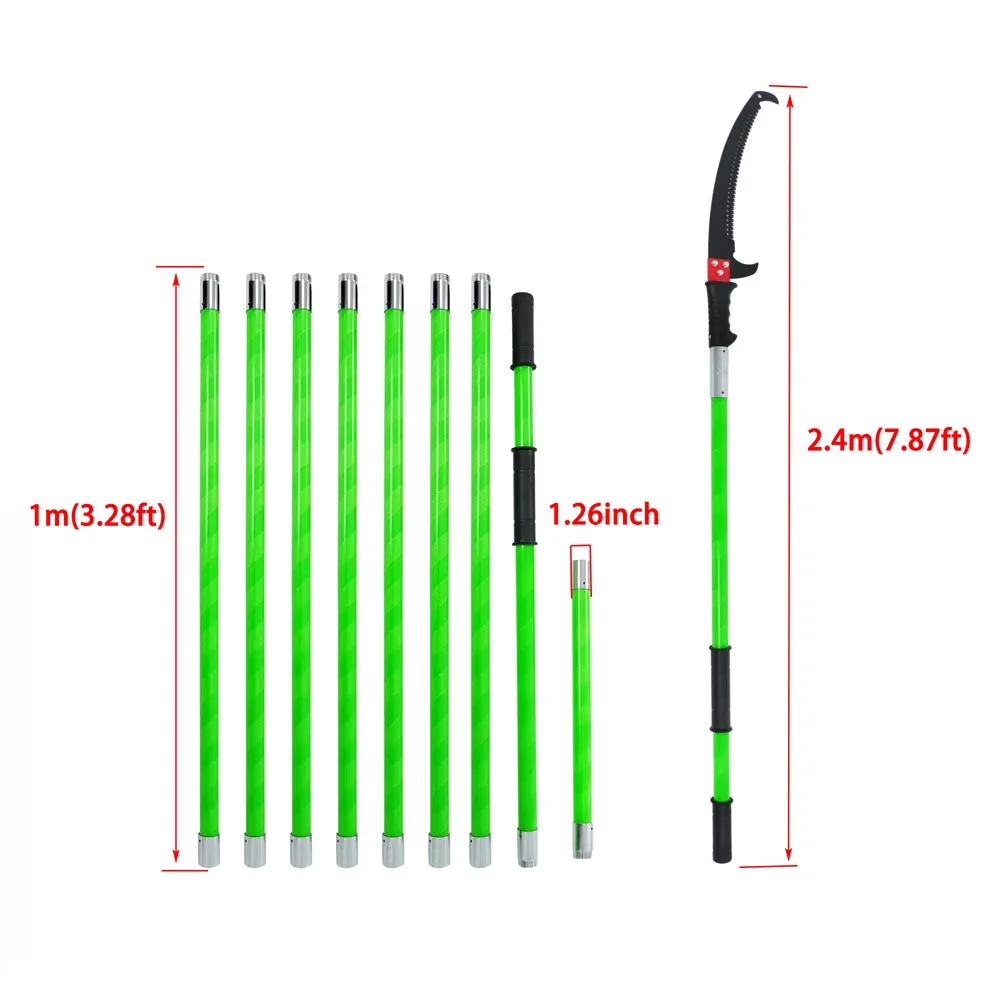 Modern Pole Saw with Telescoping, Thank You For Your Cooperation., 1 × 30 FT Green Tree Pole Pruner Kit - Green Model D91801