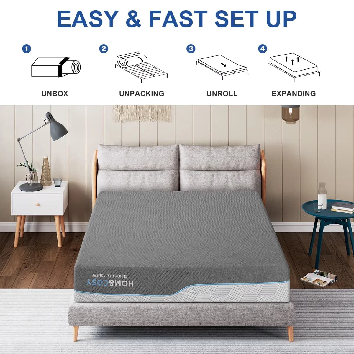 Innovative Mattresses Accessory with Breathable Construction, Ice Silk Cover - Green Memory Foam, Bamboo Model 889FB8