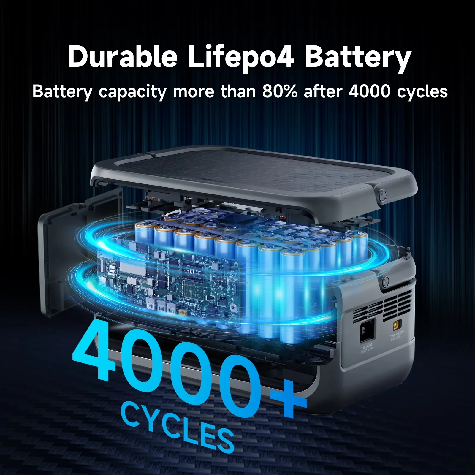 Versatile Generator with 300W, Digital Display, 256Wh LiFePO4 Battery - Black Model DF7046