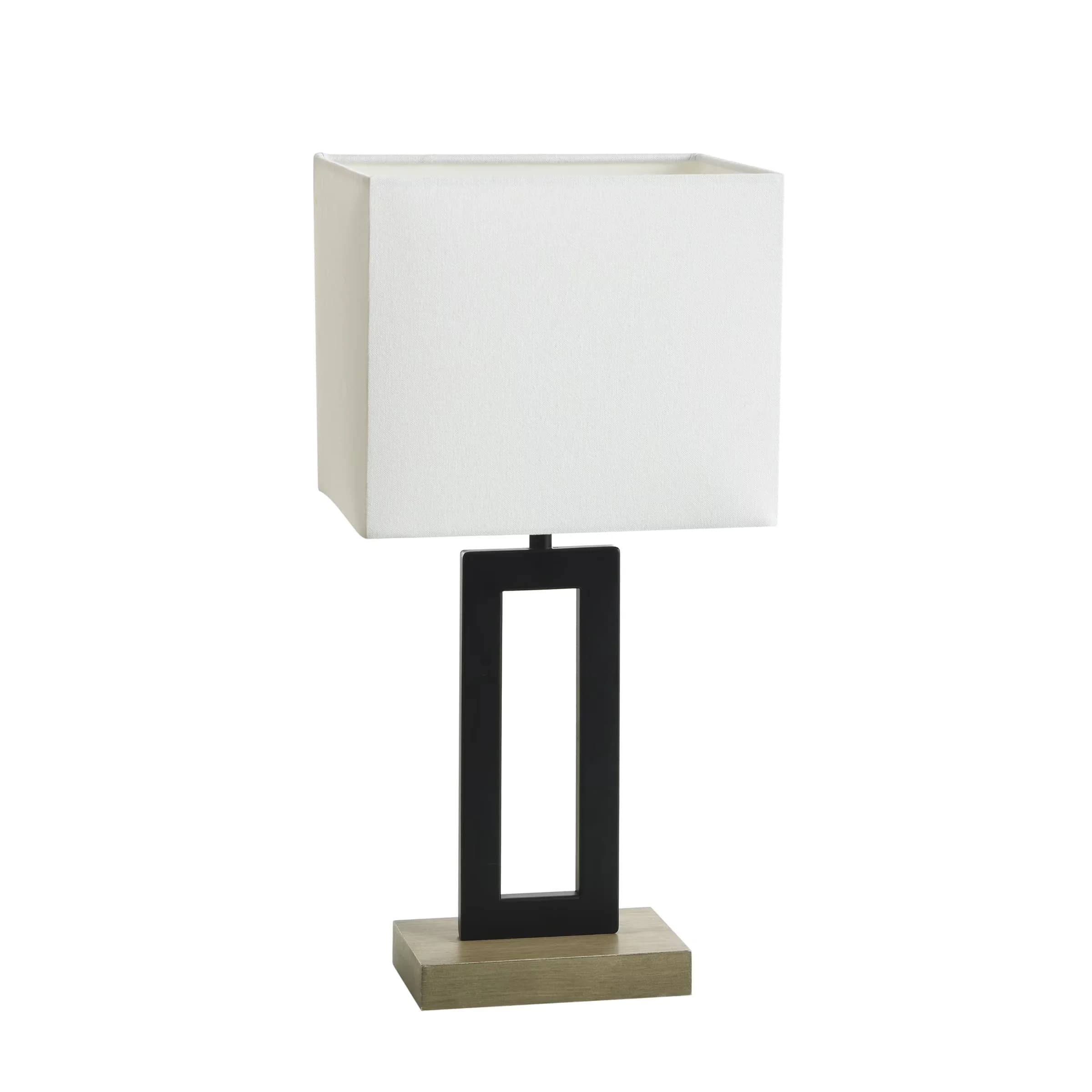 Premium Table Lamp with Traditional, Black Finish, Elegant, versatile windowpane design - Steel Black Model 56EFFD