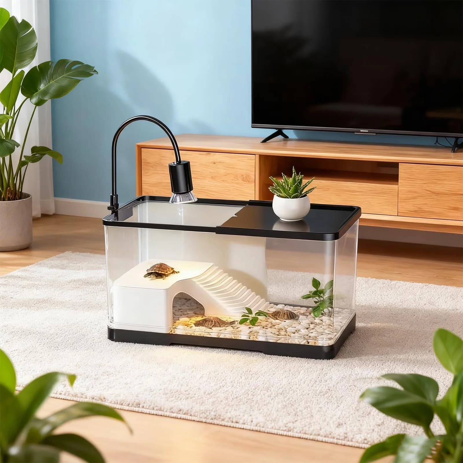 Lamp Set Essential with LED, Transitional, Reptile Habitat - White Plastic Model E2CB05