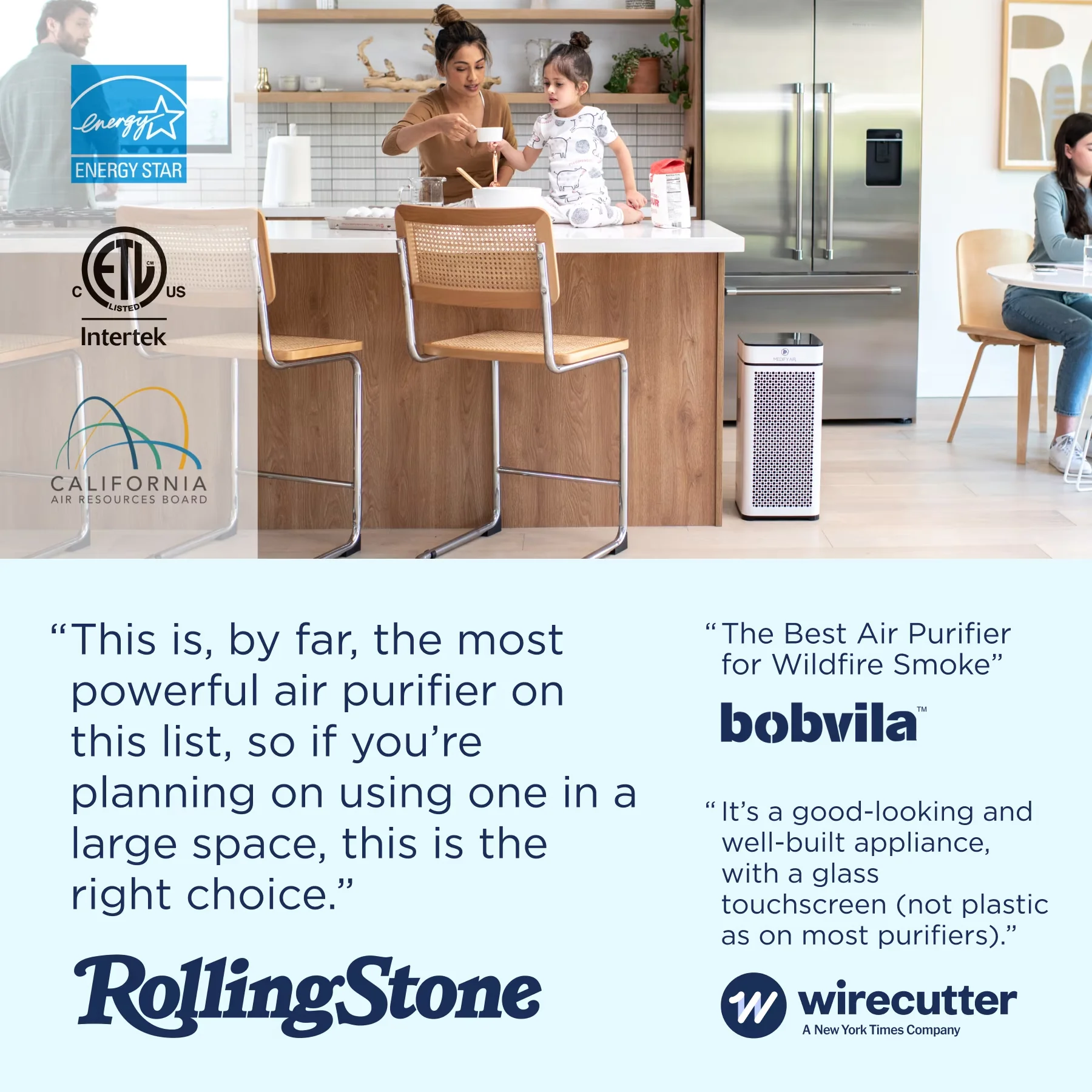 Compact Air Purifier with White MA-40 - H13 - Quality Construction Model FBFFCC