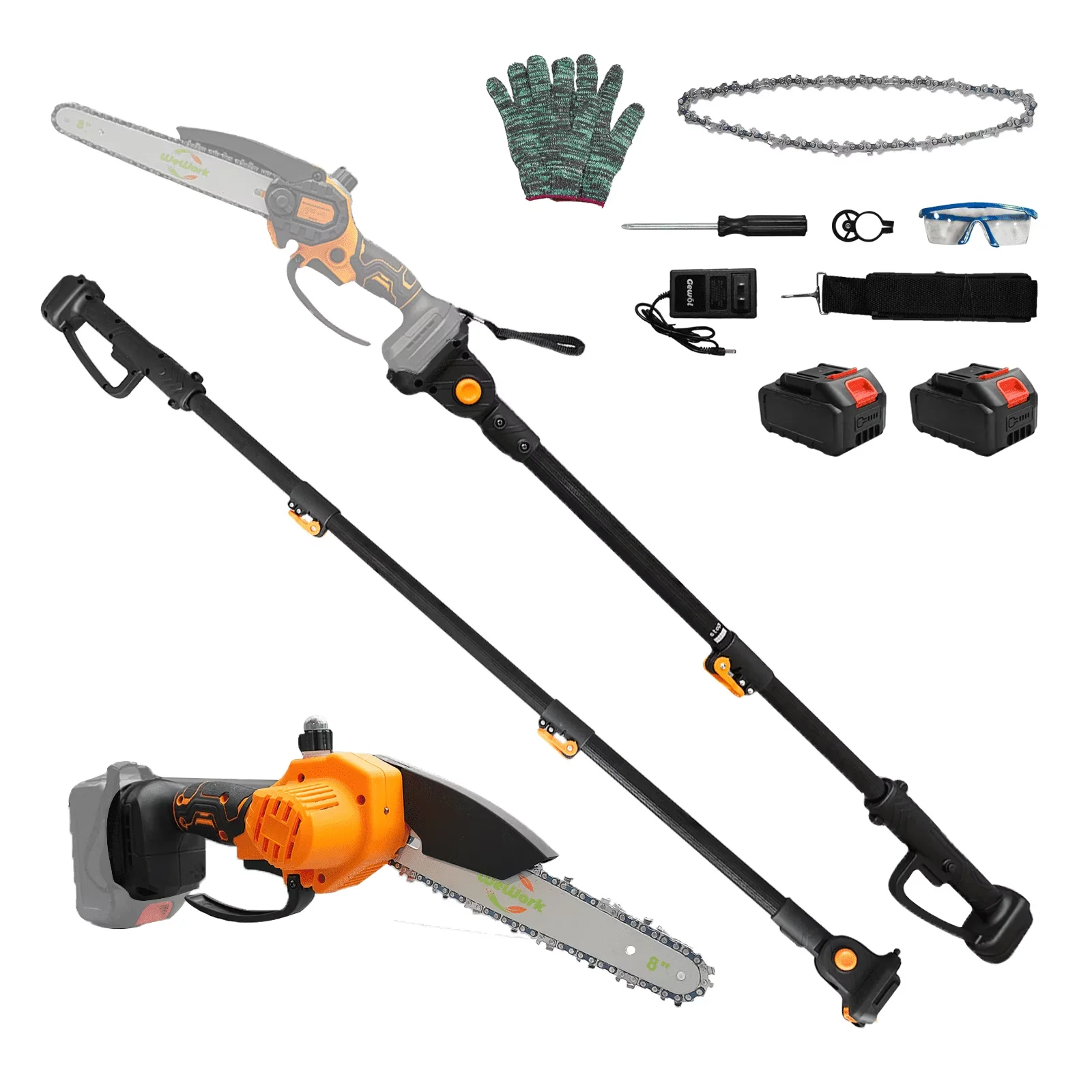 Quality Pole Saw with Battery, 21V, 2in1 Cordless - Satisfaction Guaranteed Model D55EDD