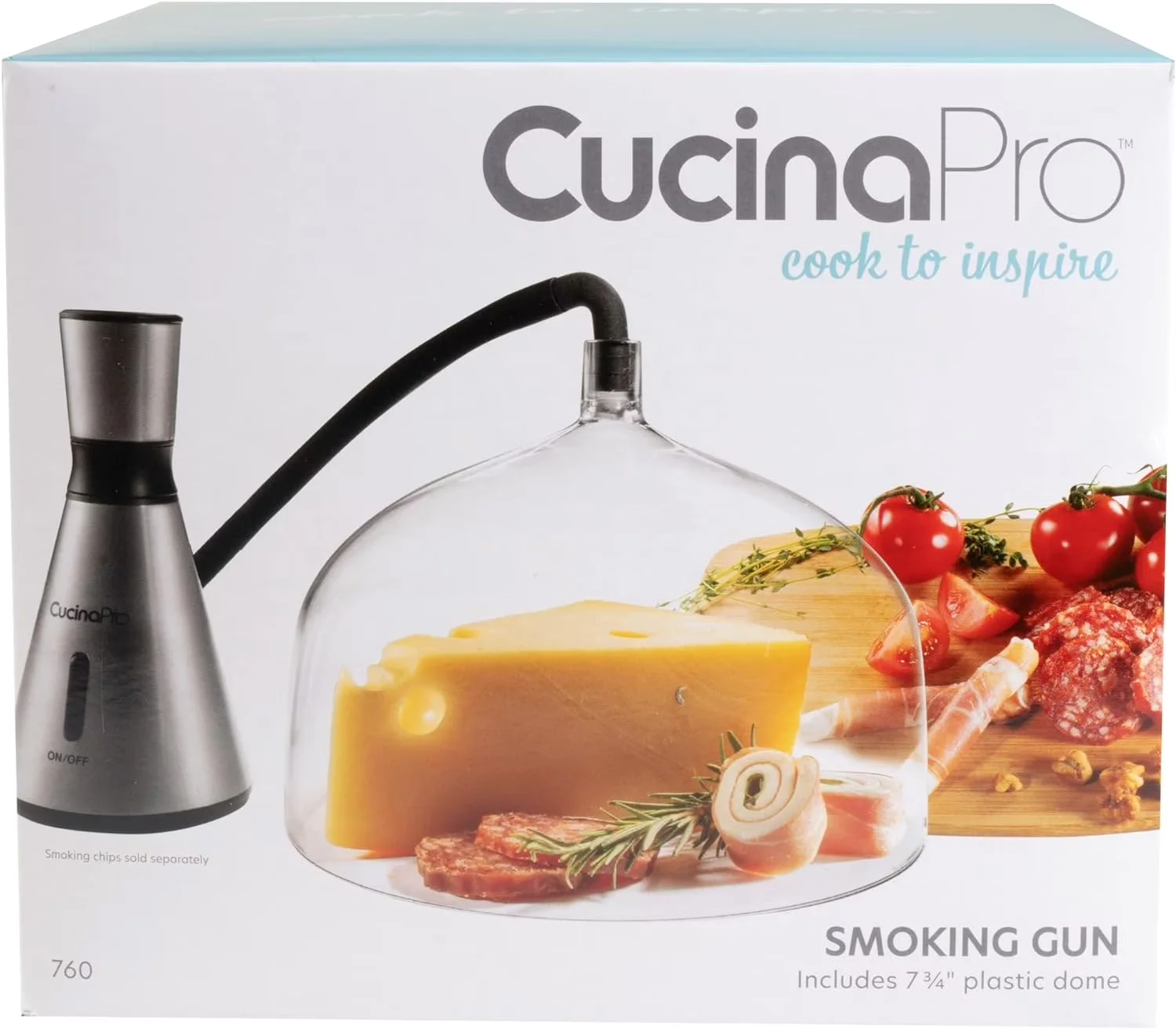 Premium Smoker with Adjustable Air Vents, Smoking Gun - Silver Steel for Indoor, Outdoor Model 440CFA