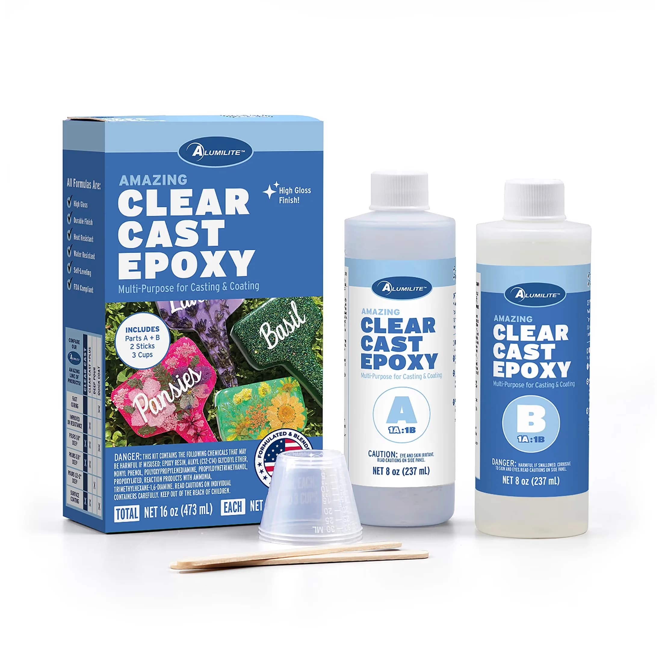 Building Material Efficient with Easy to use and long lasting, 16 fl oz - Epoxy Resin Clear Model 62FD7E