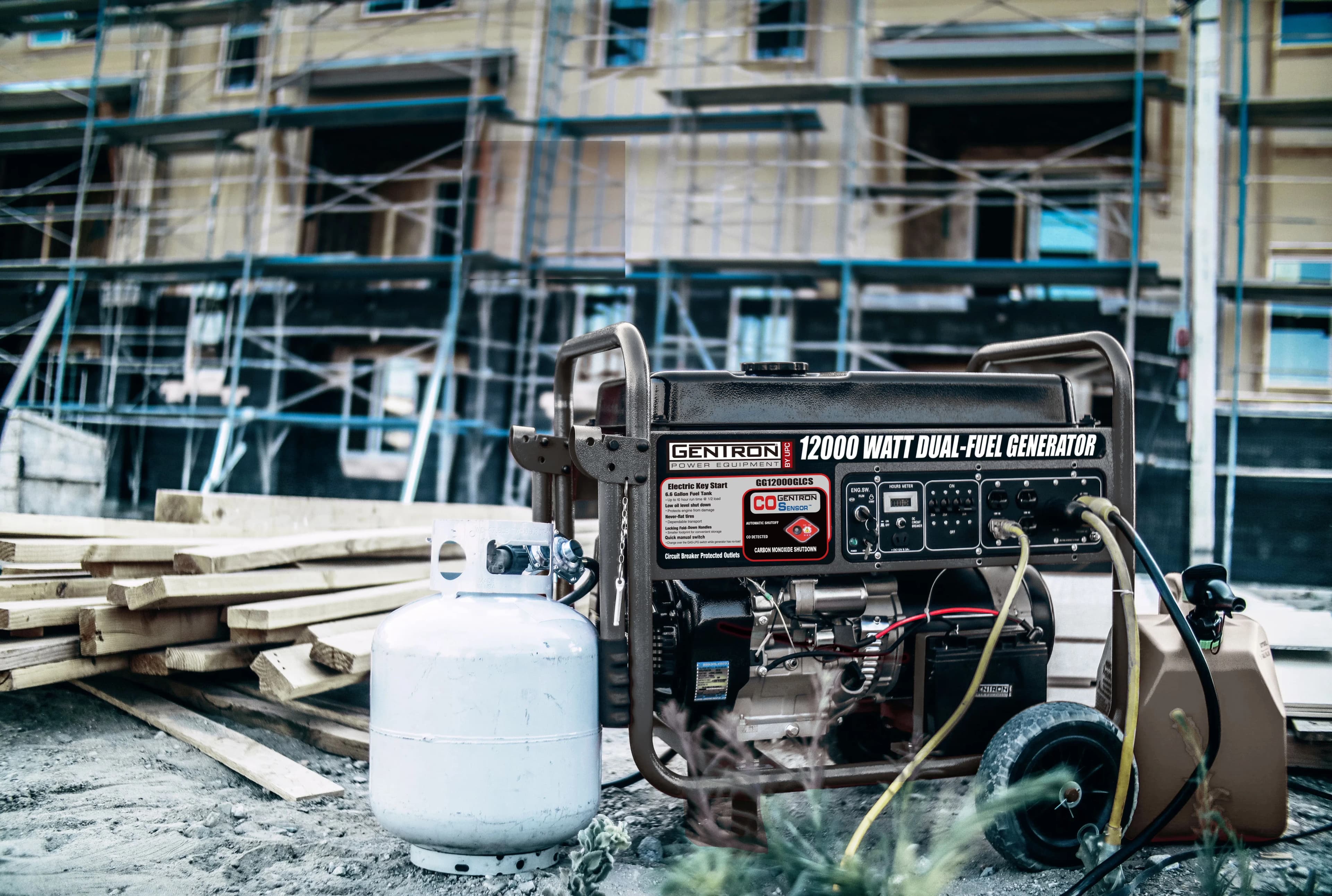 Stylish Generator with Mobile Power Station, 24/7 Runtime, Industrial 12000W Dual-Fuel for Camping - Model D85FD9