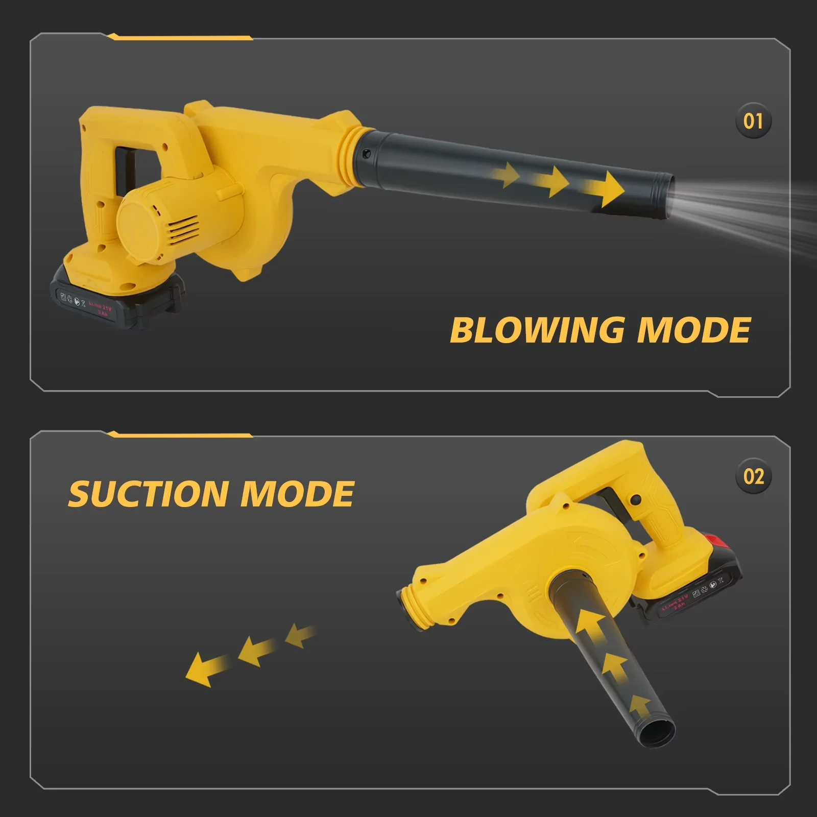 Essential Leaf Blower with Battery, 20V, 29m/s High Power and Vacuum for Car, Outdoor - Model 334130