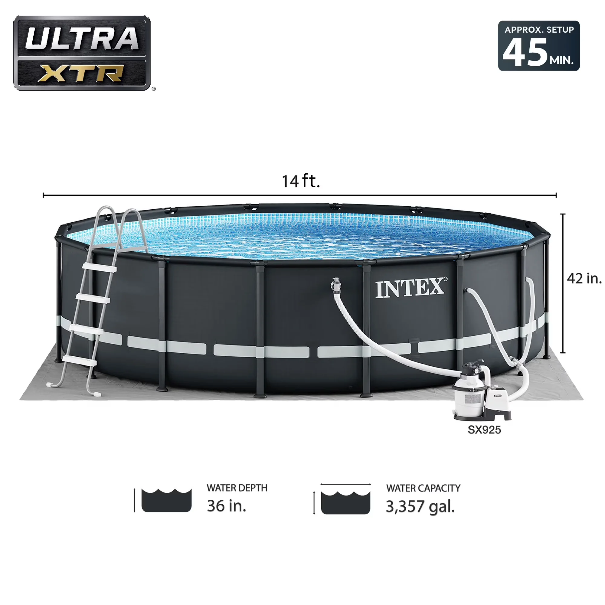 Durable Above Ground Pool with Uv Resistant, Engineered T-Joints for strength - Model C6C539