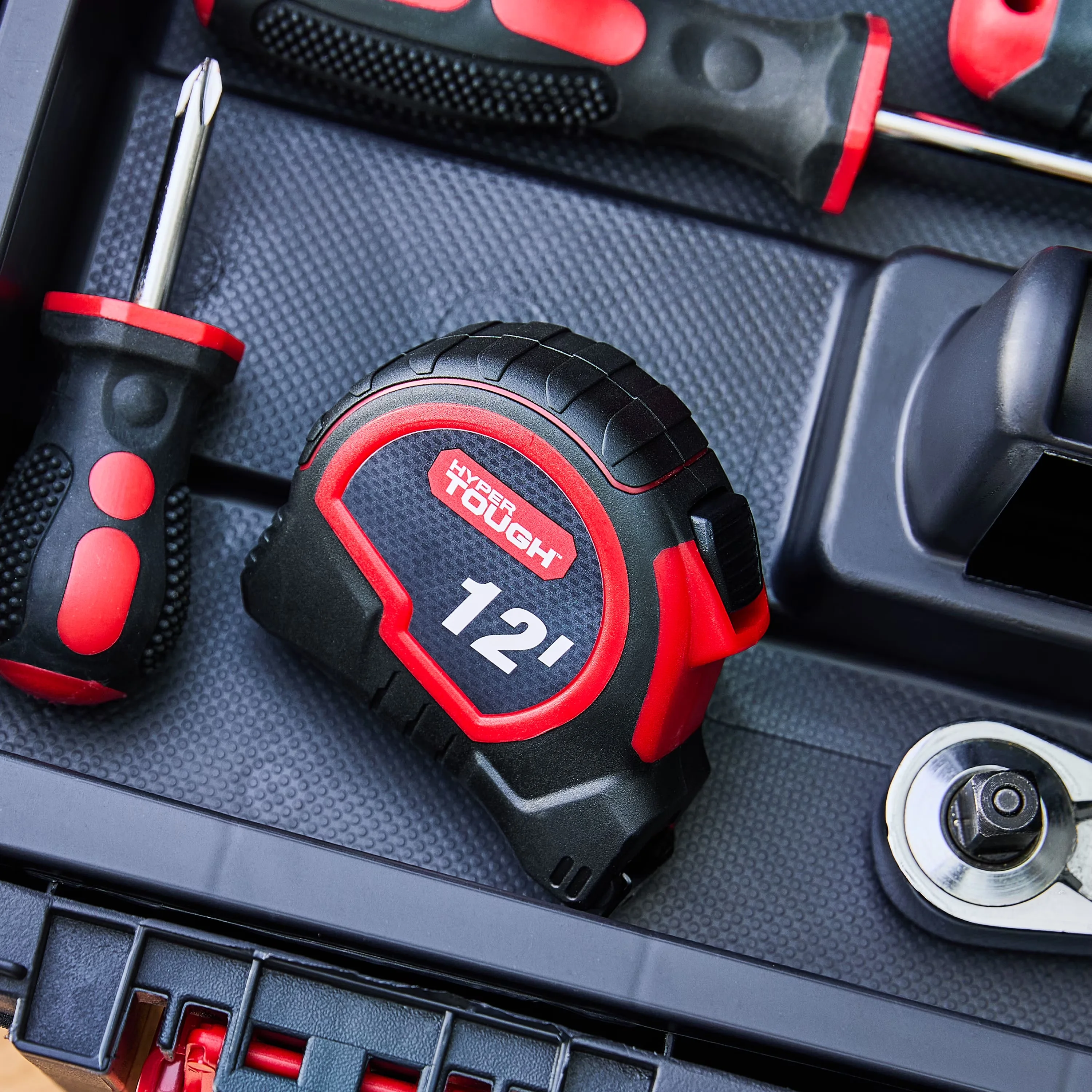 Stylish Pro Tool with Easy and precise readability, Printed fractional graduations., Impact resistant case - Red Steel Model 4760BF