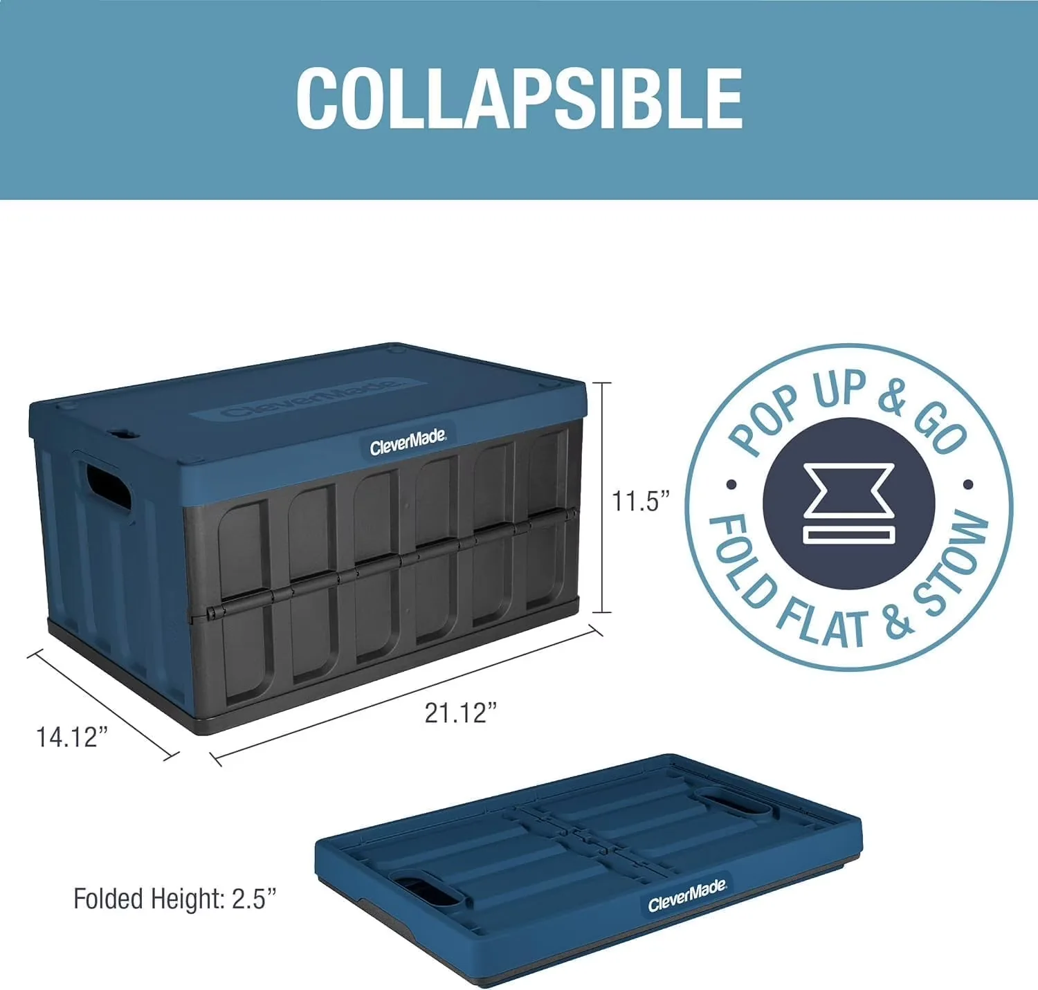 Classic Garage Storage Supply with Folding, Stacking - Polypropylene Blue Model 50CCA1