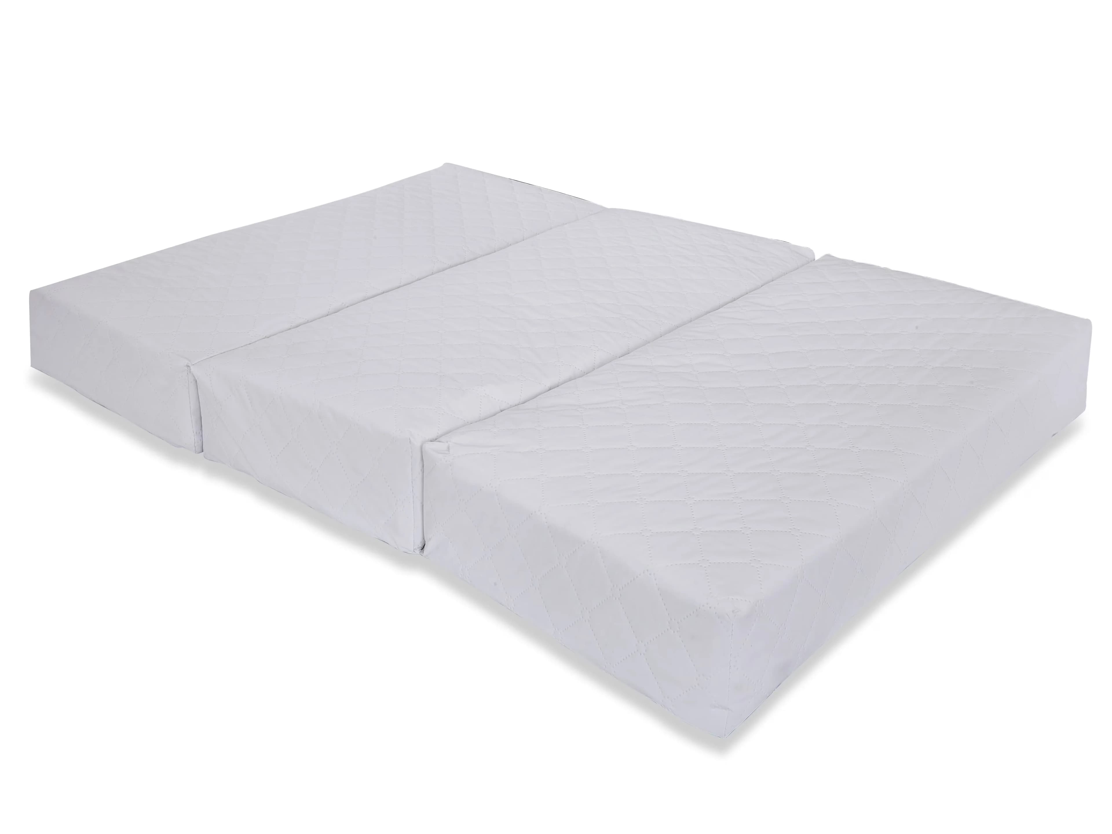 Sleek Mattresses Accessory with Waterproof, Travel Carry Case, Infant & Toddler - White Quilted Peva Model 3DF56B