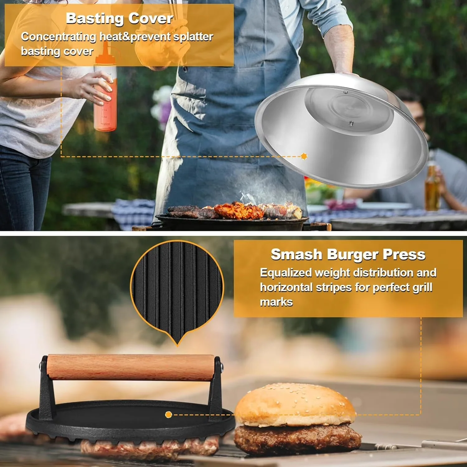 Professional Gas Grill with 29pcs Griddle Accessories Kit, Tools Set for Outdoor - Model F41643