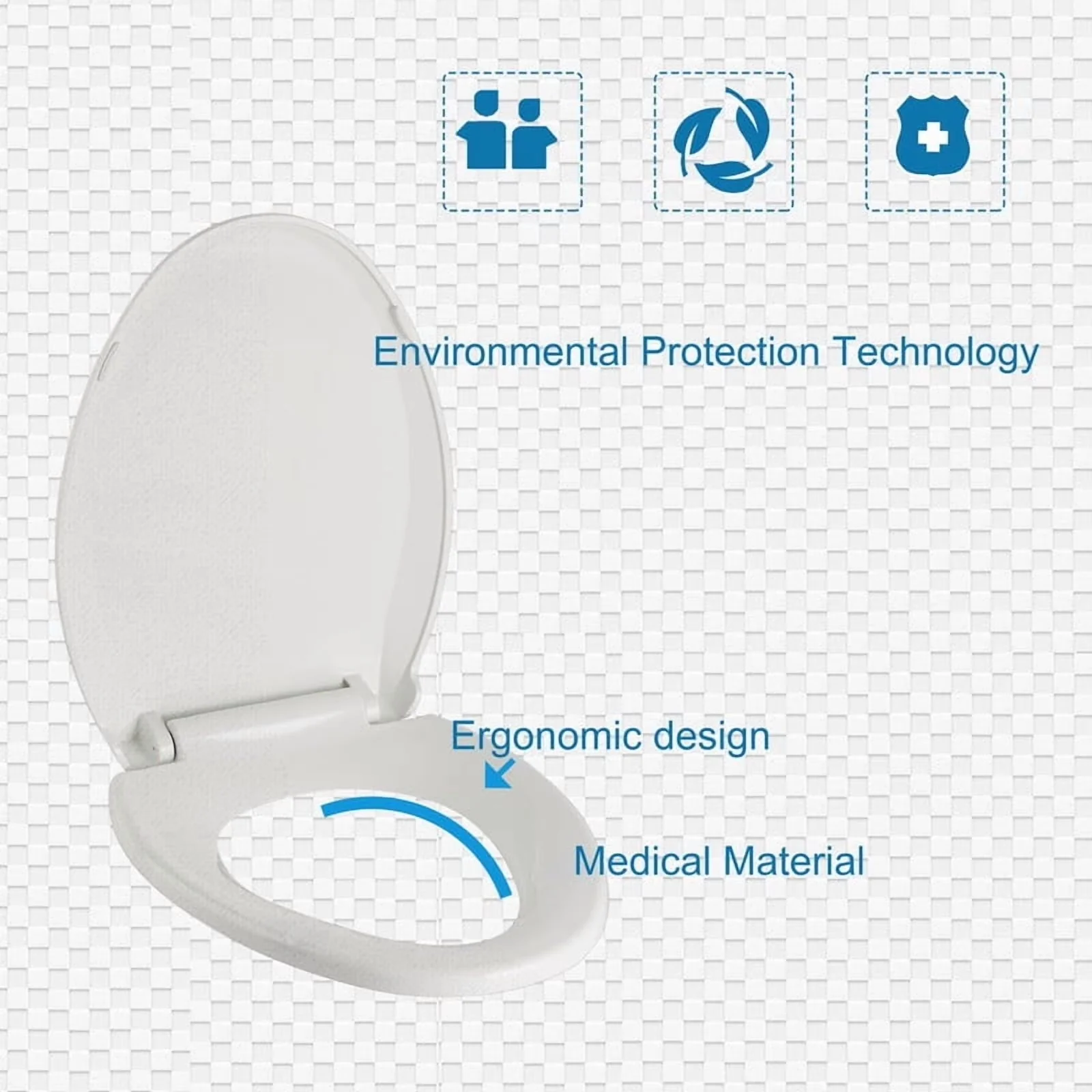 Modern Toilet Seats And Lid with Soft Close, Easy To Install, Detachable - Polypropylene White Model 0BAE57