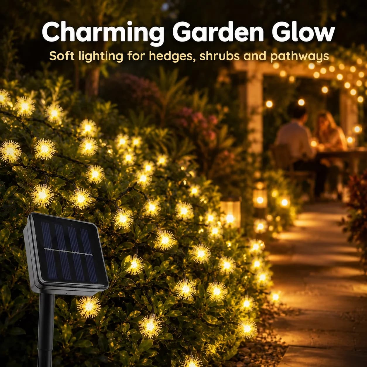 Novelty Light Versatile with LED, Solar, 100 LED Solar String Lights - Yellow for Patio, Garden Model E27EF3