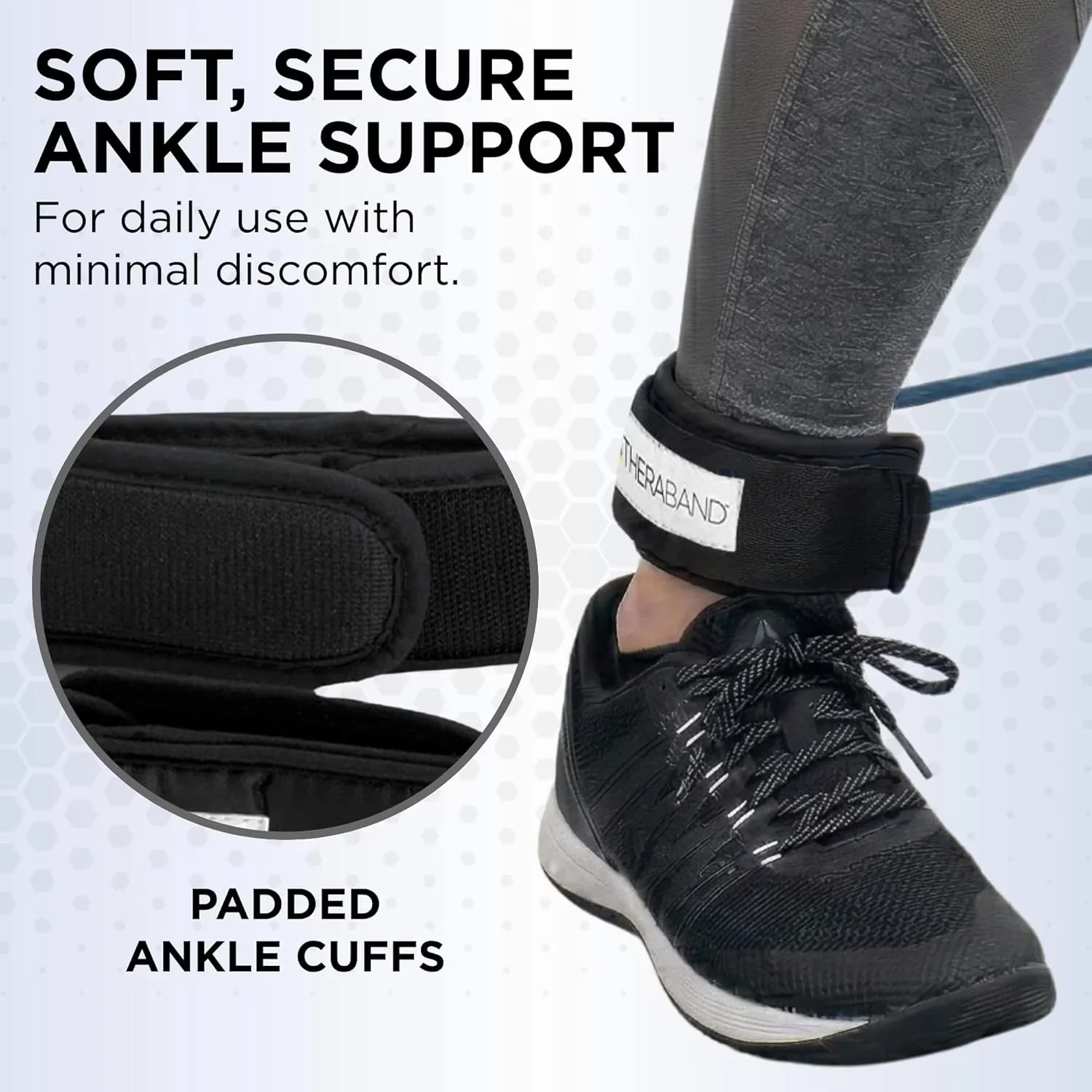 Innovative Home Gym Accessory with Anti-Slip, Resistance Tubes - Padded Cuffs Blue Model EFD898