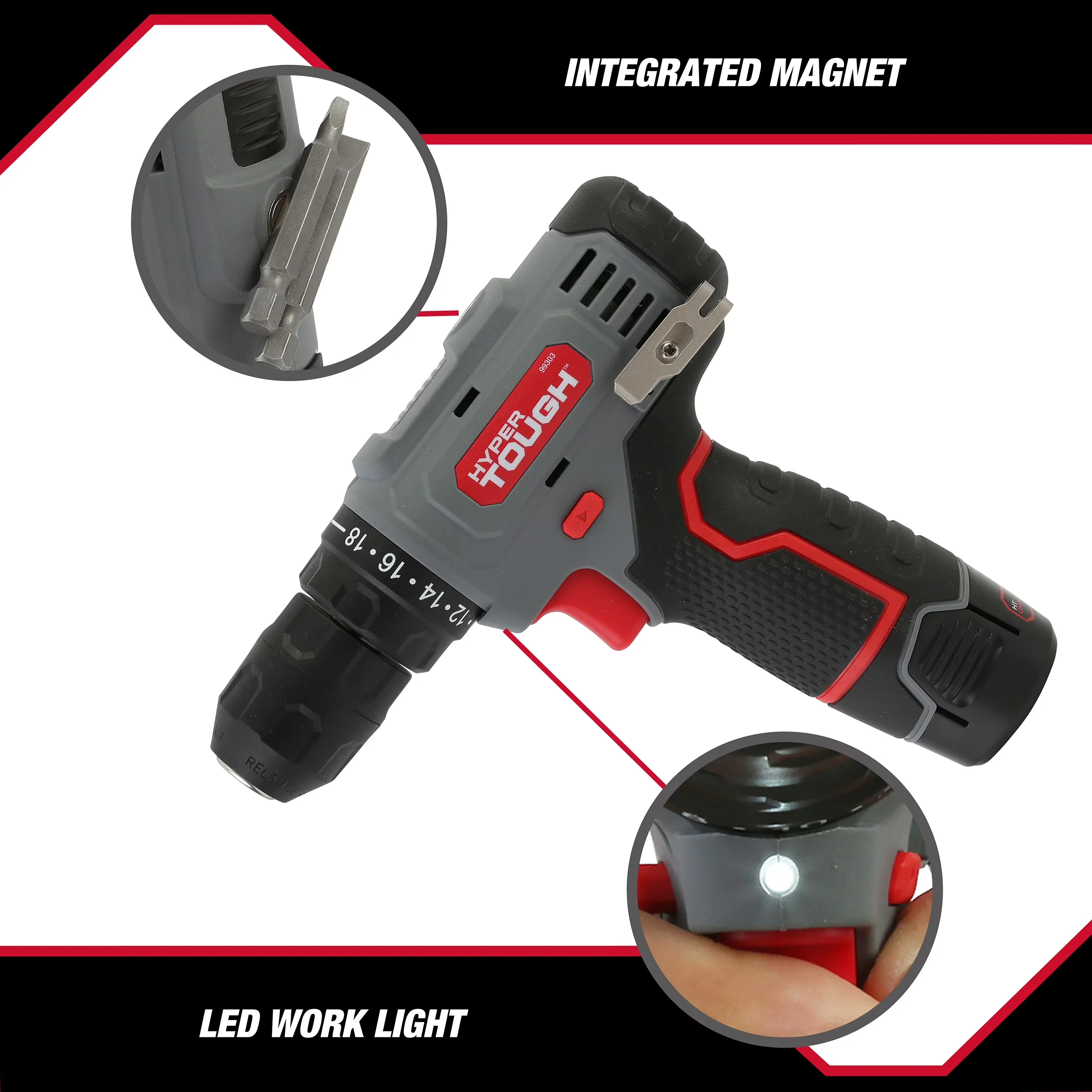 Sleek Pro Tool with Battery, 12V, Built In Led - Compact and Portable Model 12896B