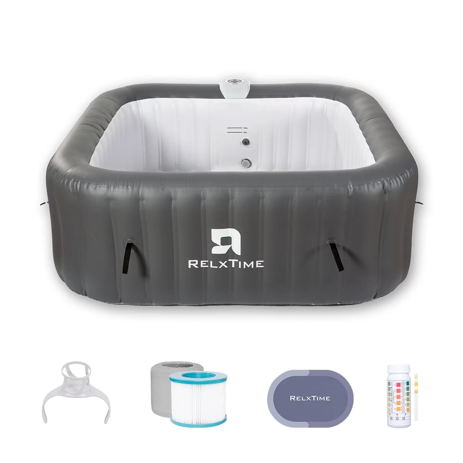 Hot Tub Modern with Energy Efficient, Inflatable - Gray for Outdoor 4-6 Model BCCFEA