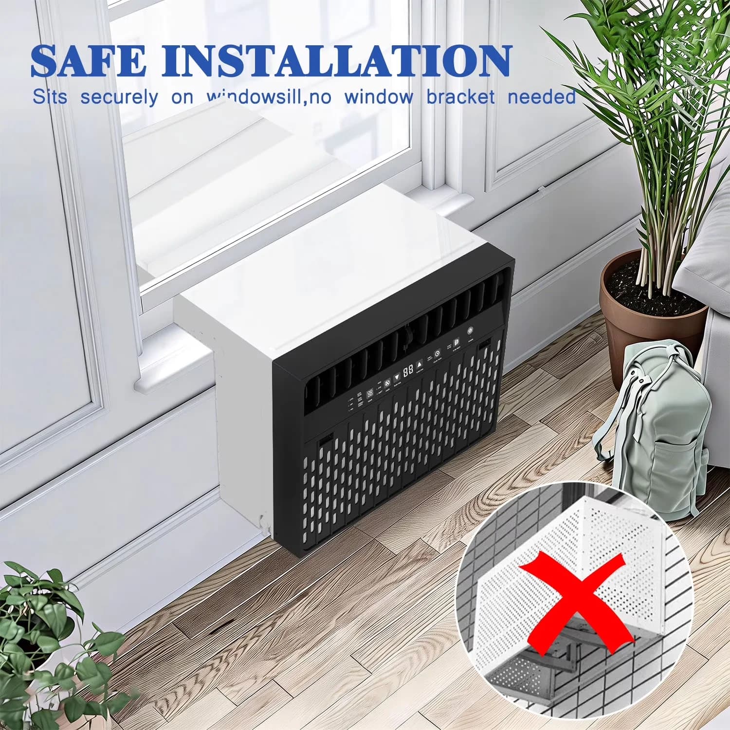 Air Conditioner Essential with 10000 BTU, Sleep Mode, Timer - Window - Contemporary Style Model 519B3A