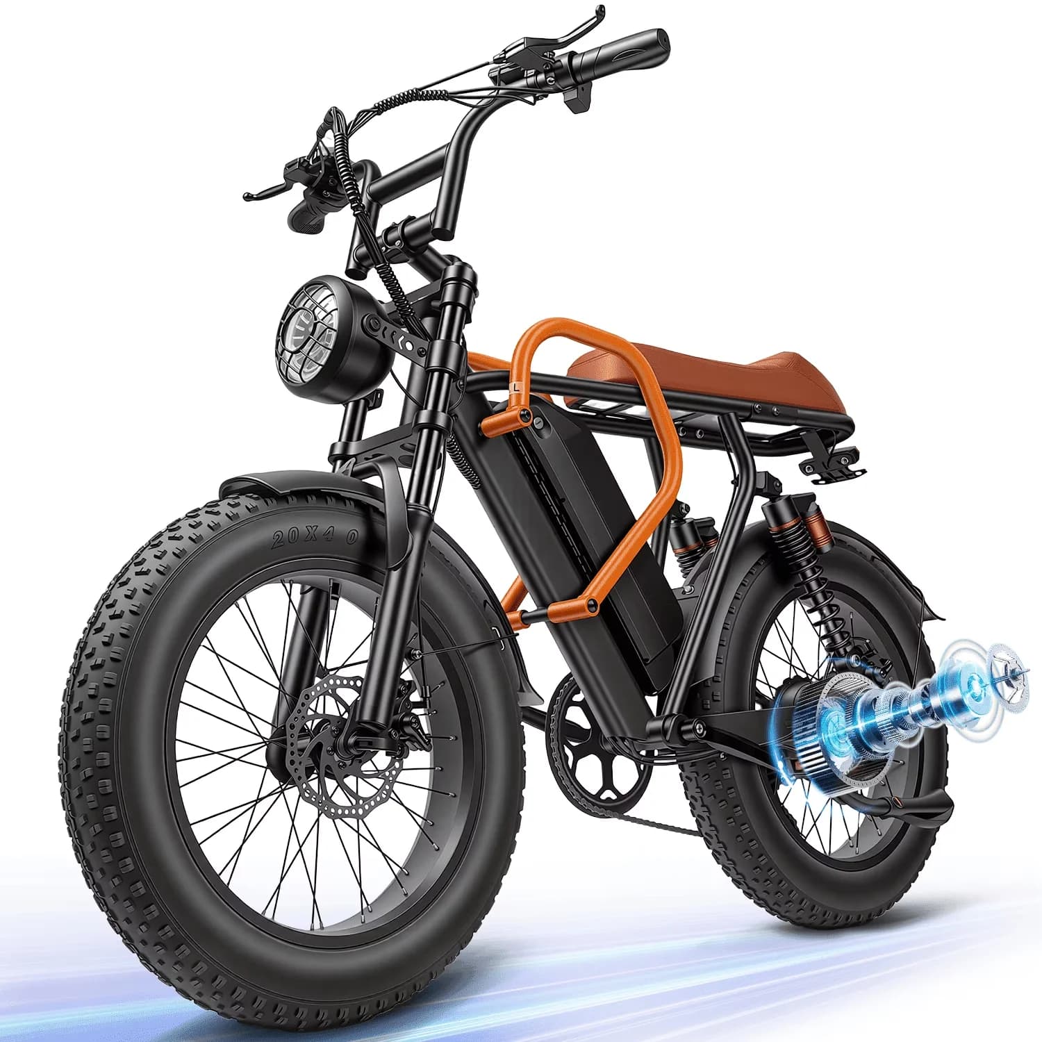 Modern Electric Bike with Battery, 1500W, 20" Fat Tire Mountain - Black Model DA54F0