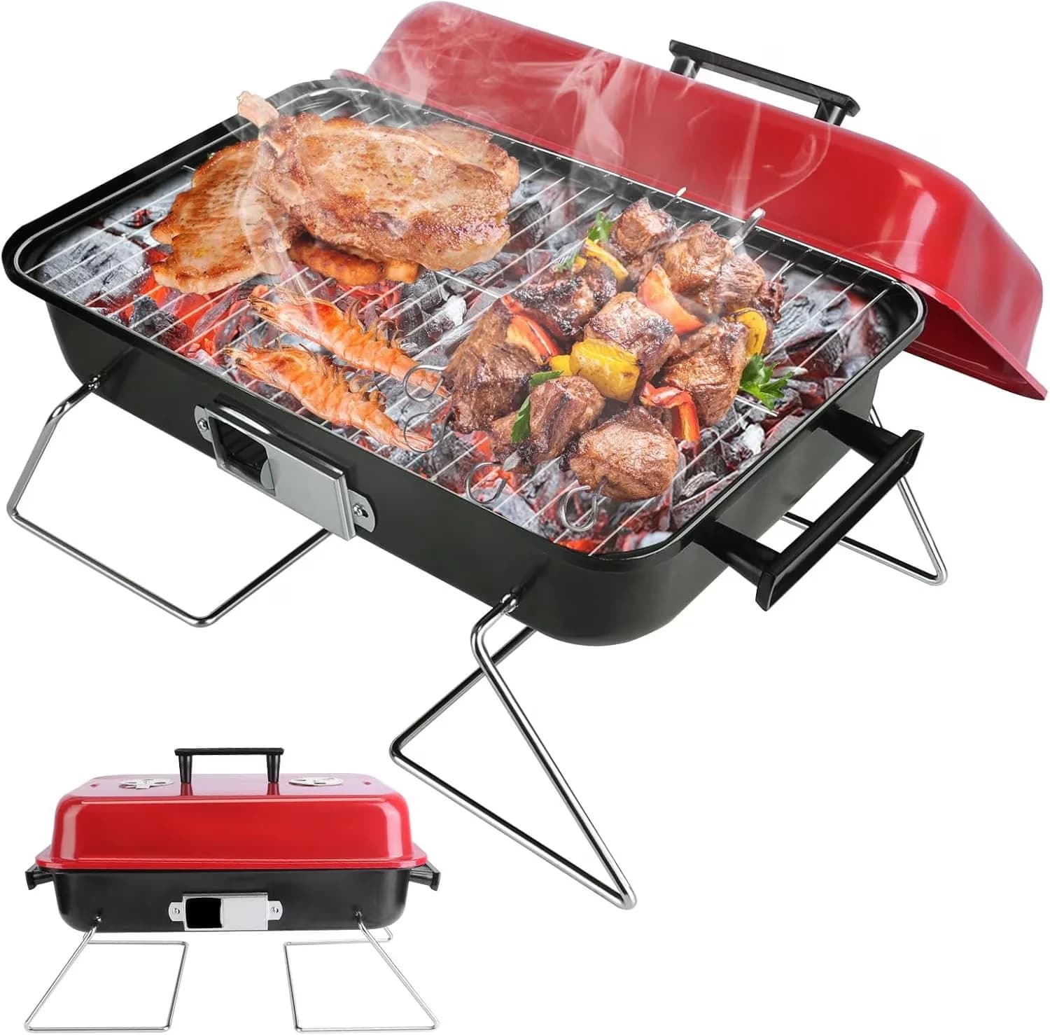 Efficient Flat Top Grill with Foldable, Portable - Lron Red for Camping, Outdoor Model DED7CC