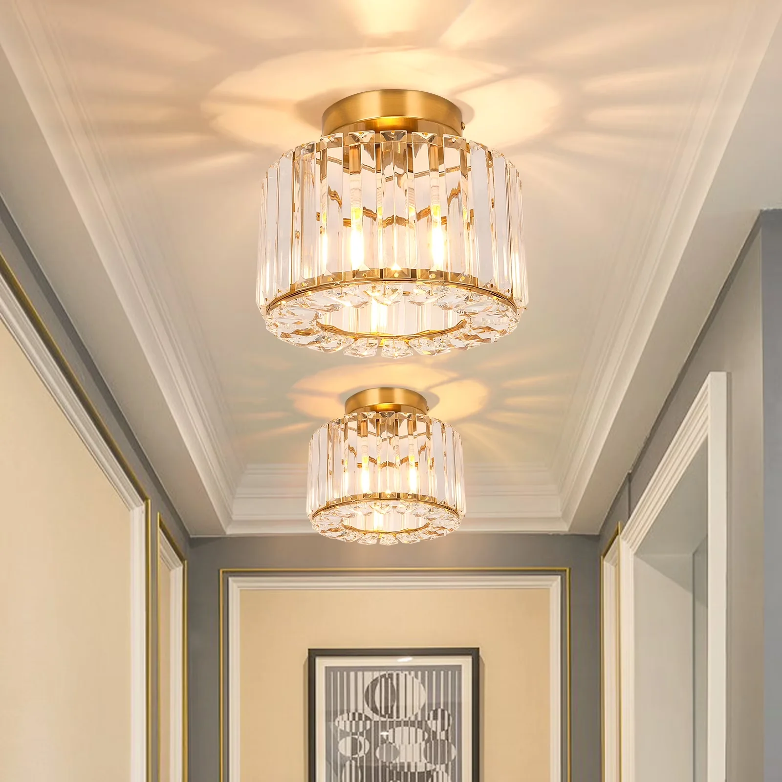 Reliable Ceiling Lights Fixture with Incandescent, Modern - Gold, Clear, Multicolor Metal Model B59BBF