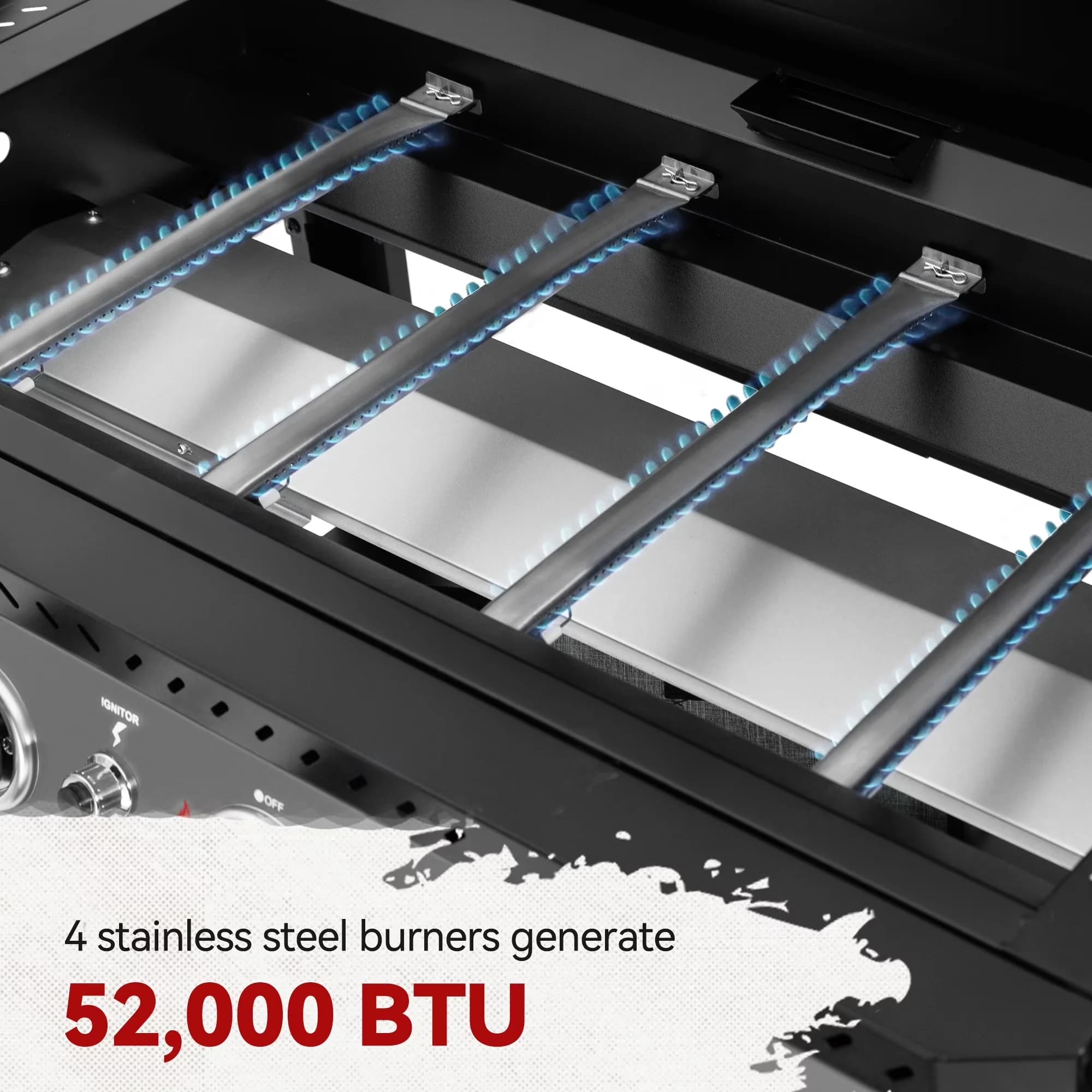 Essential Gas Grill with Rust Resistant, Hood - Black Steel (Main Body), Ceramic-Coated Steel (Griddle Top) Model 9290A8