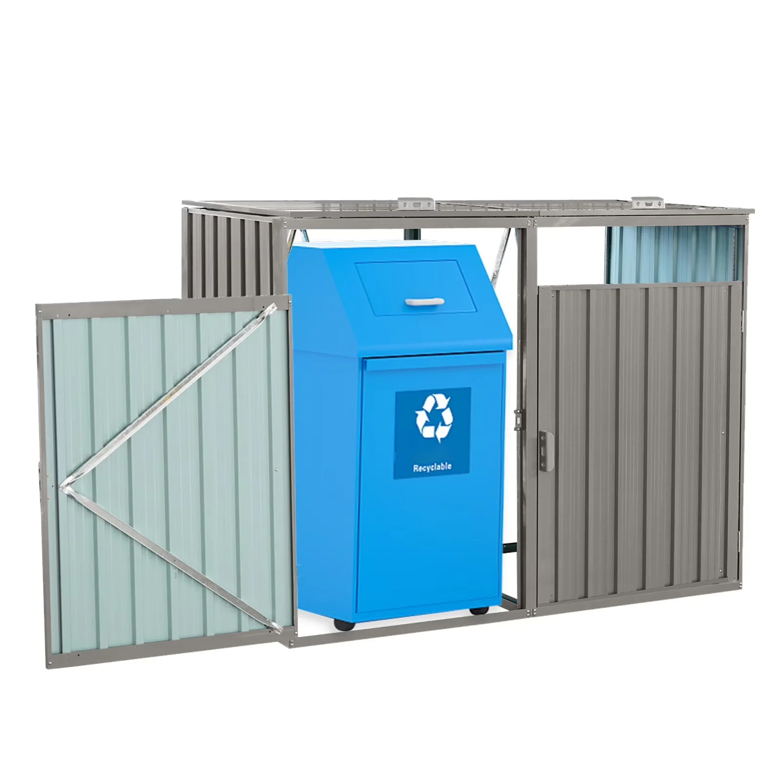 Quality Shed with Rot Resistant, Mold Resistant, Uv Resistant - Grey Stainless Galvanized Steel for Garden Model 64E6CF