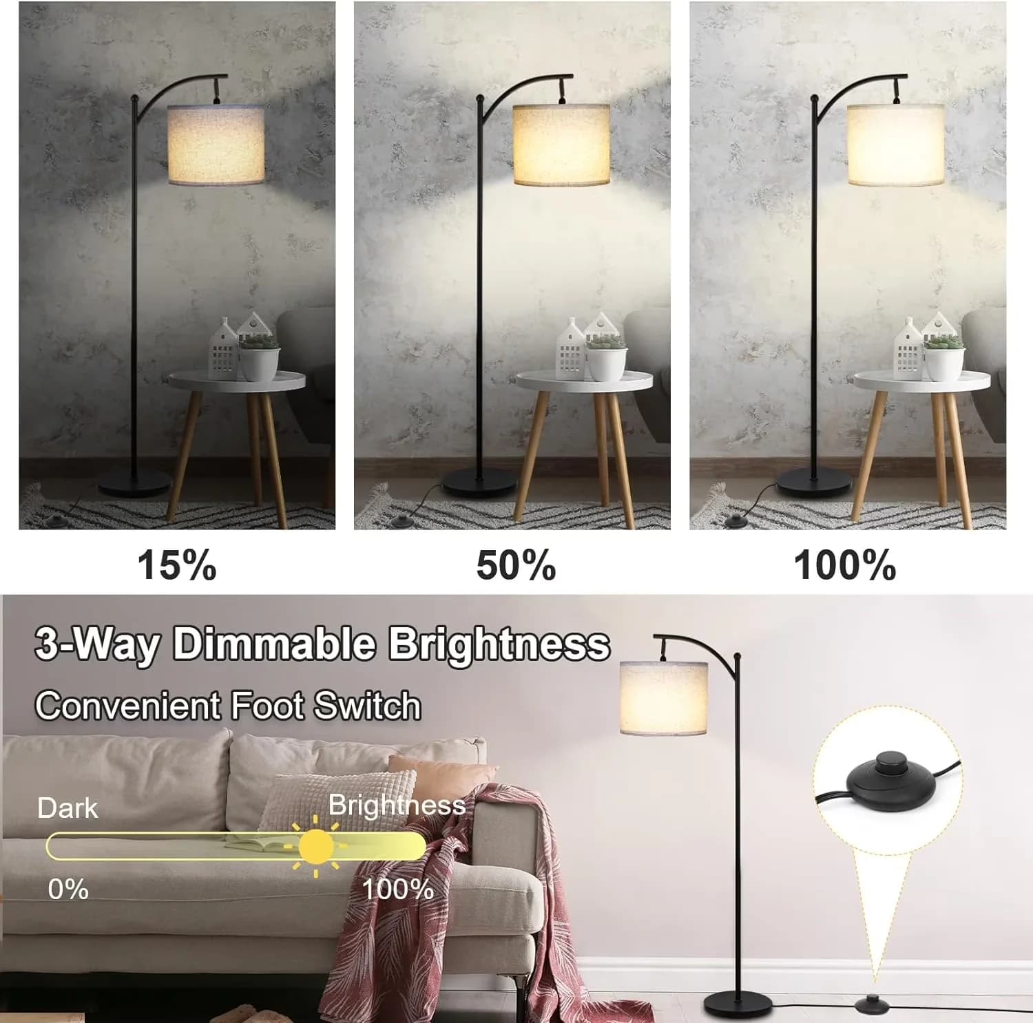 Innovative Lamp with LED, Standard Lamps - Black Metal for Dining Room, Living Room Model 445009