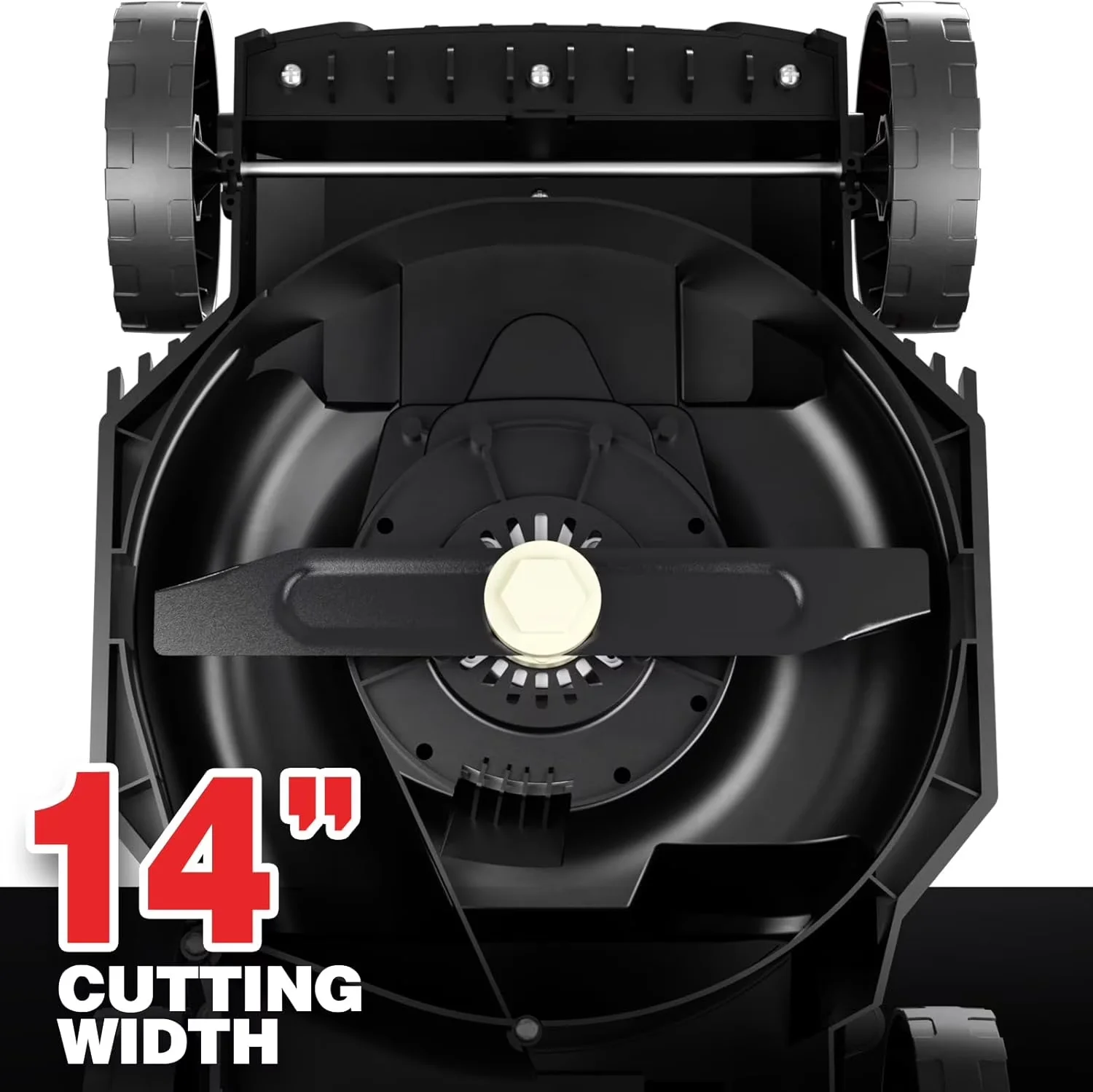 Compact Push Mower with Adjustable Cutting Height, 14 Inch electric lawnmower - Black Model CC1929