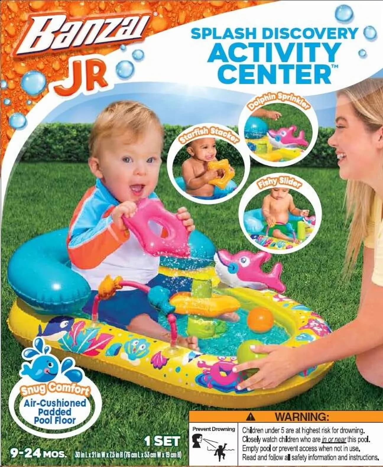 Sleek Inflatable Pool with Age 9-24 Months, Baby - Multicolor - Universal Fit Model D732F5