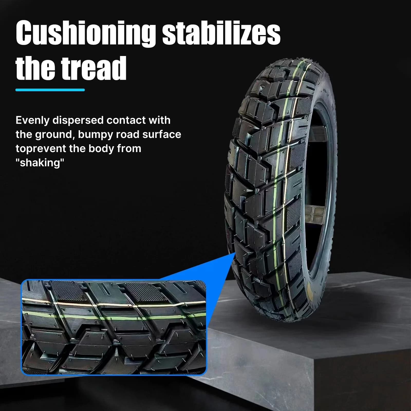 Compact Motorcycle Tire with Durable Construction, 1pc 130/90-16 Rear, 5. Rims are not included. - Black Model 12924D