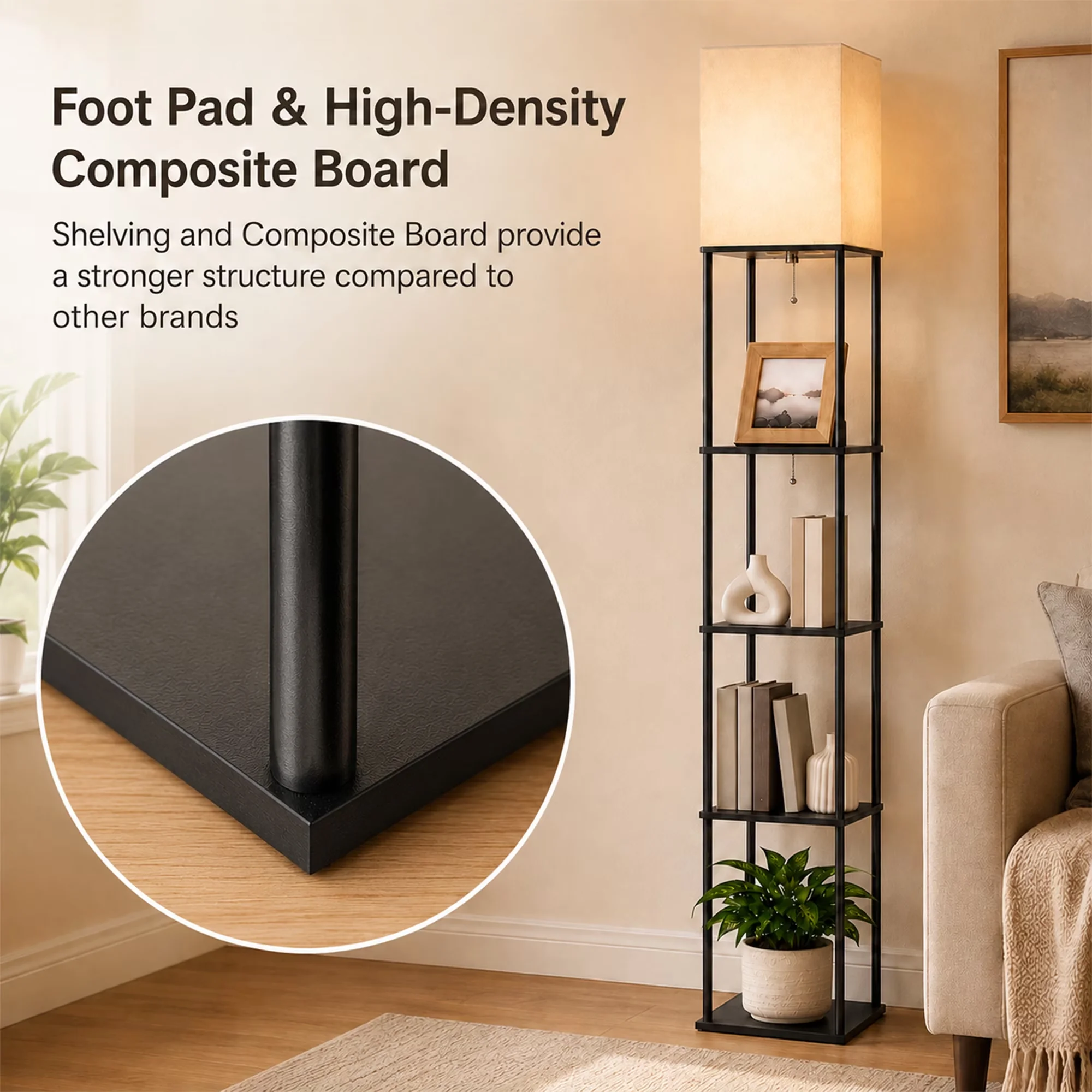 Classic Lamp with LED, 9W, Dimmable - Metal Black, White for Living Room, Bedroom Model 323713