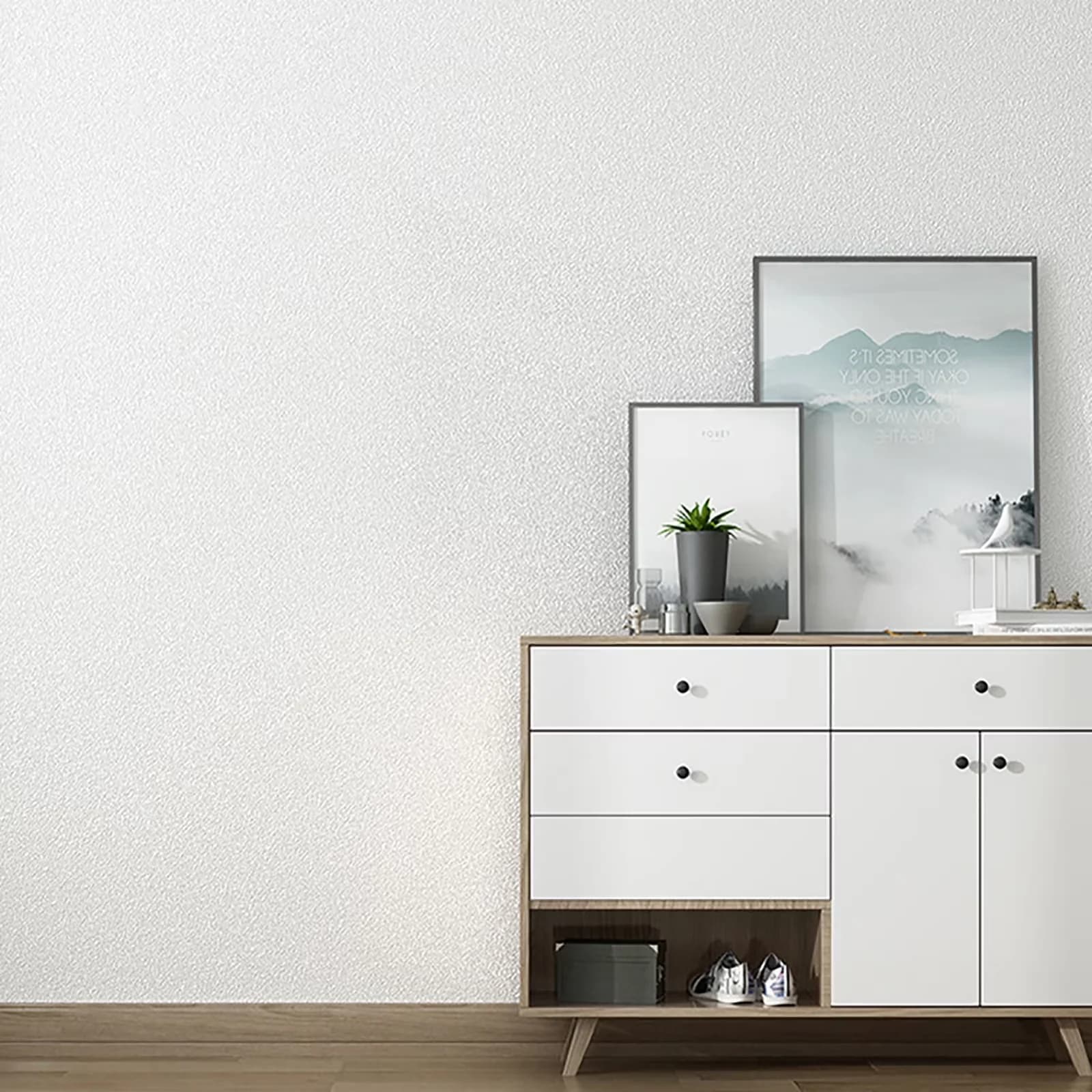 Stylish Wallpaper with Easy To Clean, Waterproof, Self-Adhesive Waterproof Thickened - Paper White Model 3BCC70