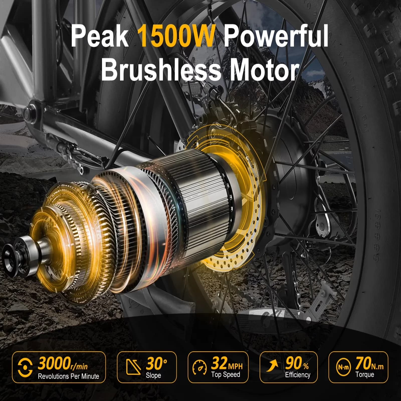 Sleek Electric Bike with Battery, 1500W, 48V - G50 - Long-Lasting Performance Model 689023