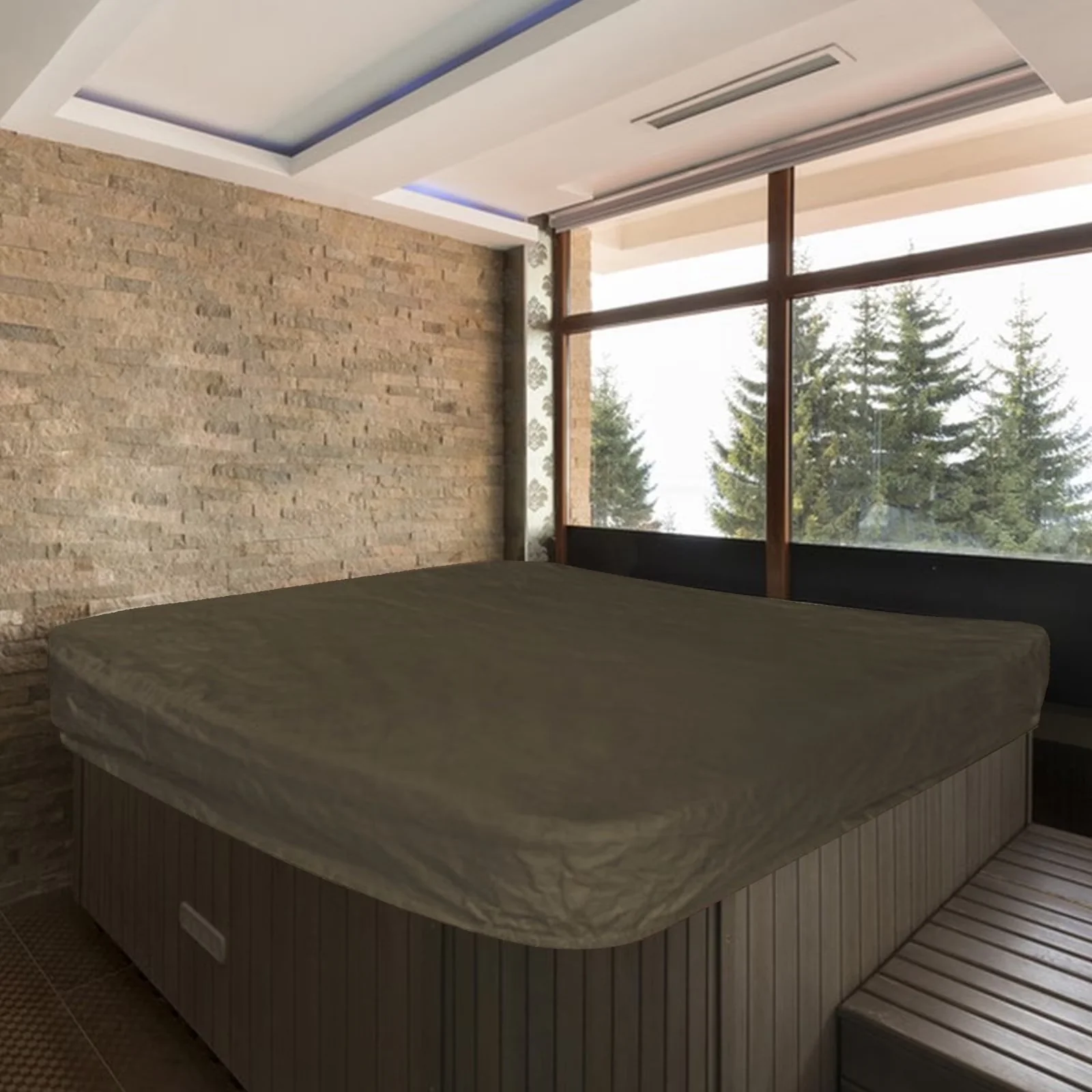 Efficient Hot Tub with Uv Resistant, Storage case - Brown A Square - Satisfaction Guaranteed Model 638719