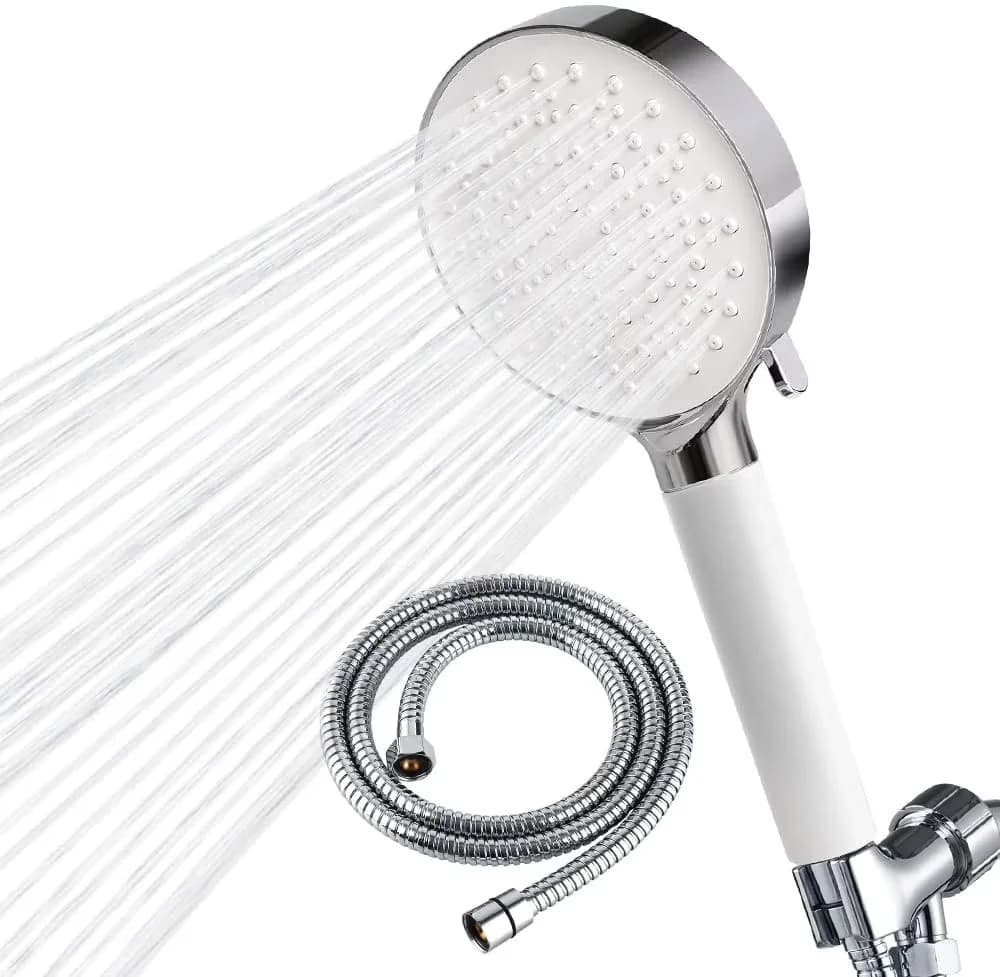 Professional Shower Head with High Pressure, Water Saver, High Pressure 6 Spray Modes Handheld - White Abs Model 977986