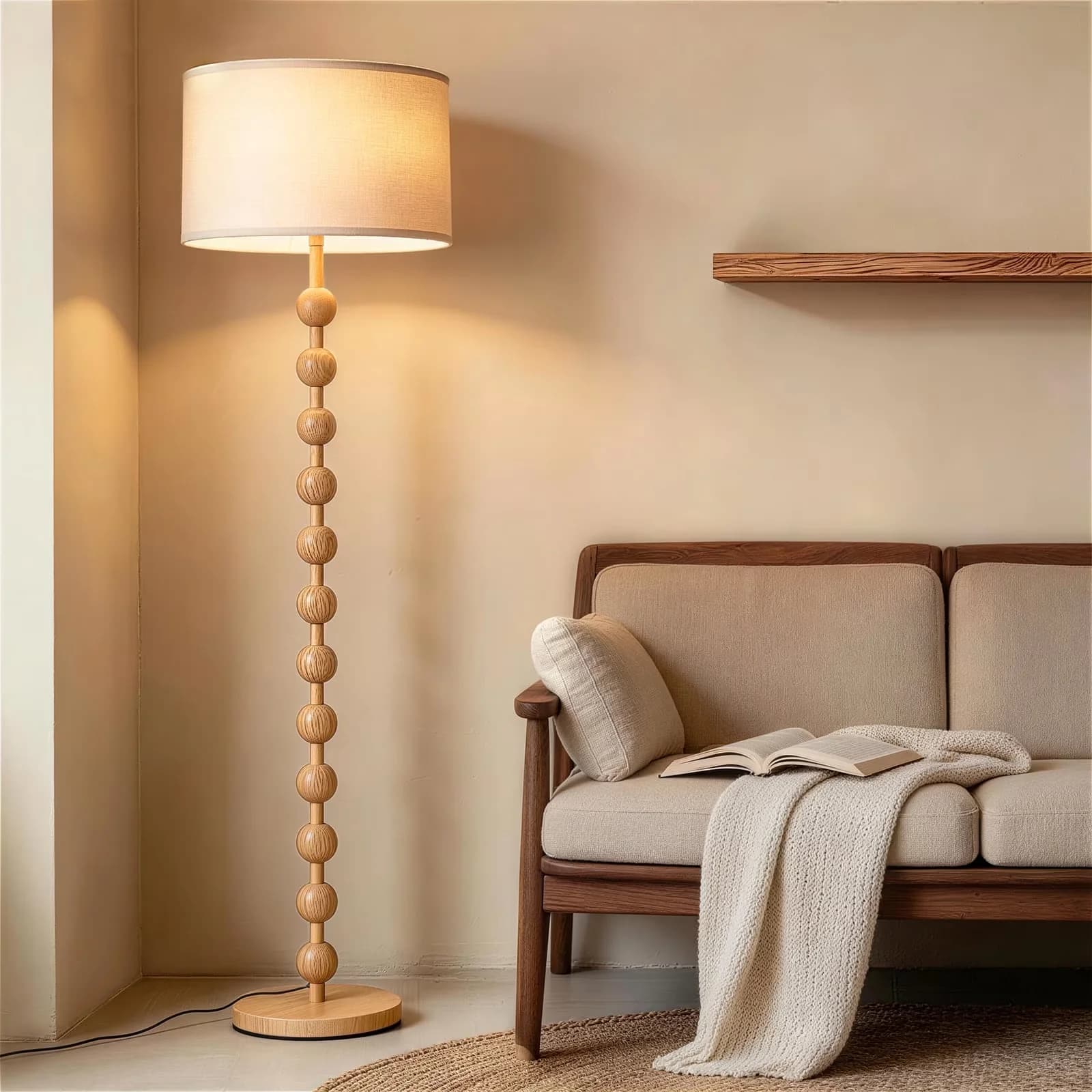 Reliable Floor Lamp with Farmhouse, Standard Lamps, 67" Modern Farmhouse - Resin Brown Model 50DB87