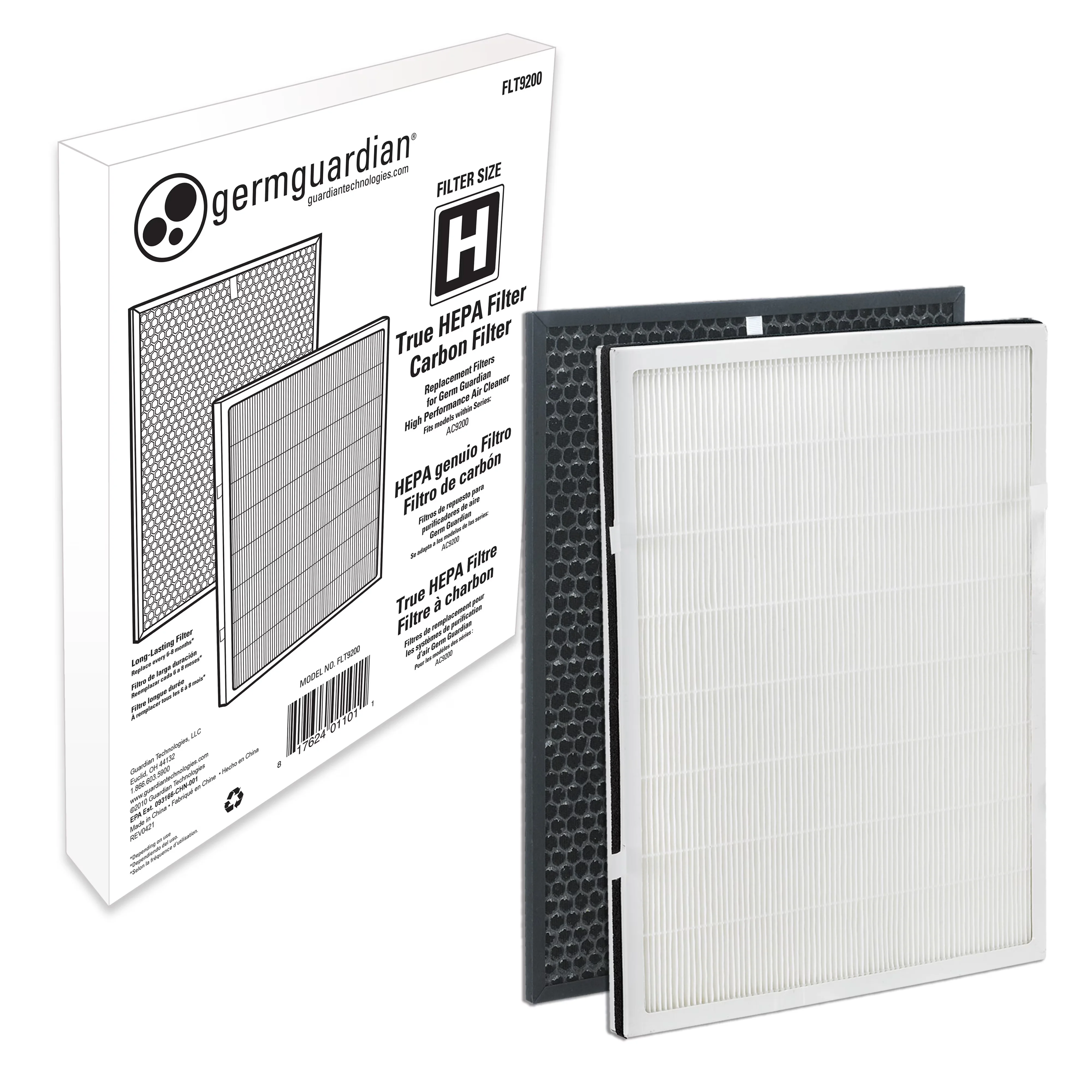 Sleek Air Purifier with Automatic Shut-Off, Filter Change Indicator - White Model B72DA6
