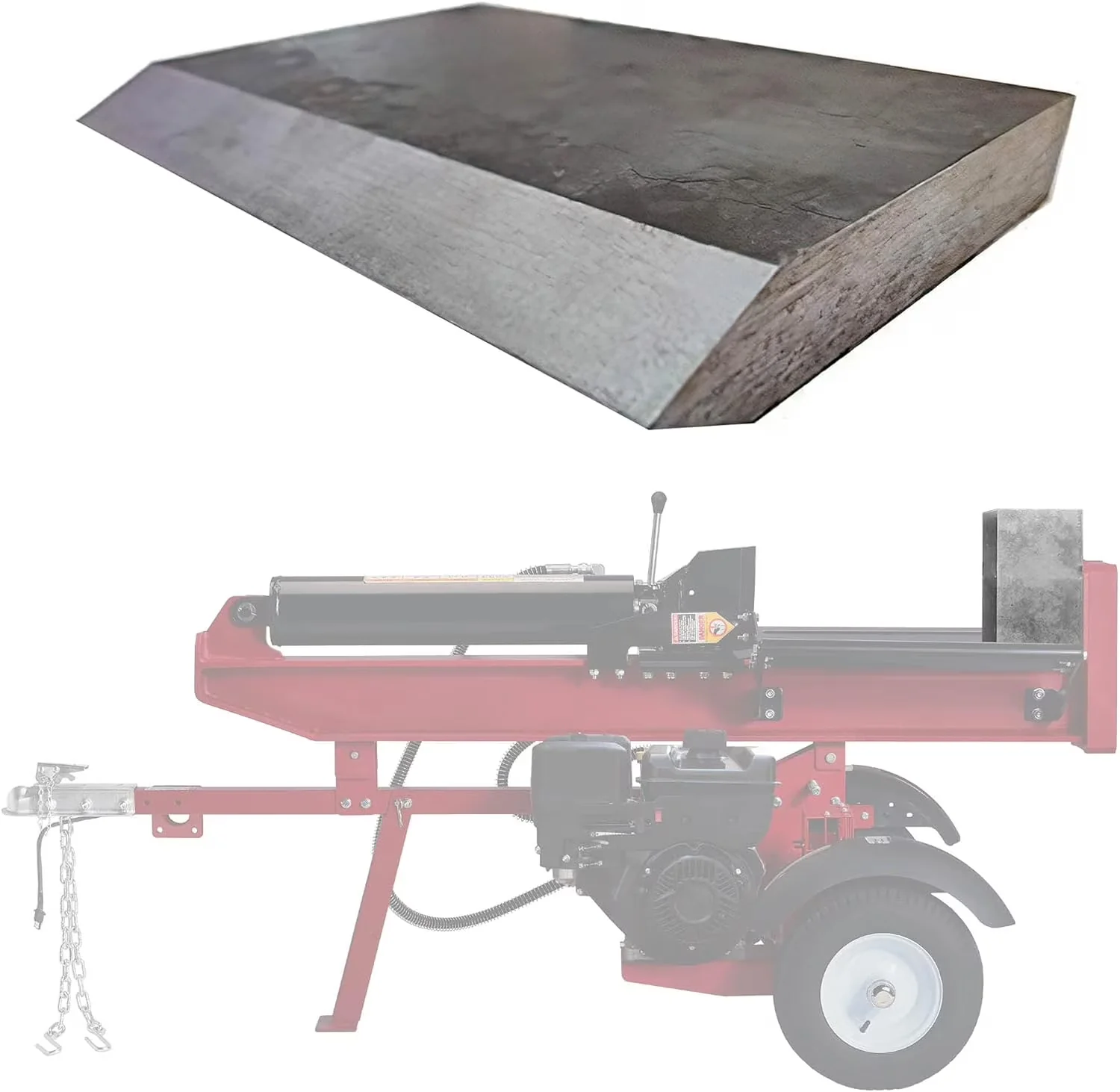 Reliable Logsplitter with Wheeled, 16 Inch L X 6 Inch W X 1 Inch Thick, Heavy Duty Wood log splitter wedge - Model 5FF9D6