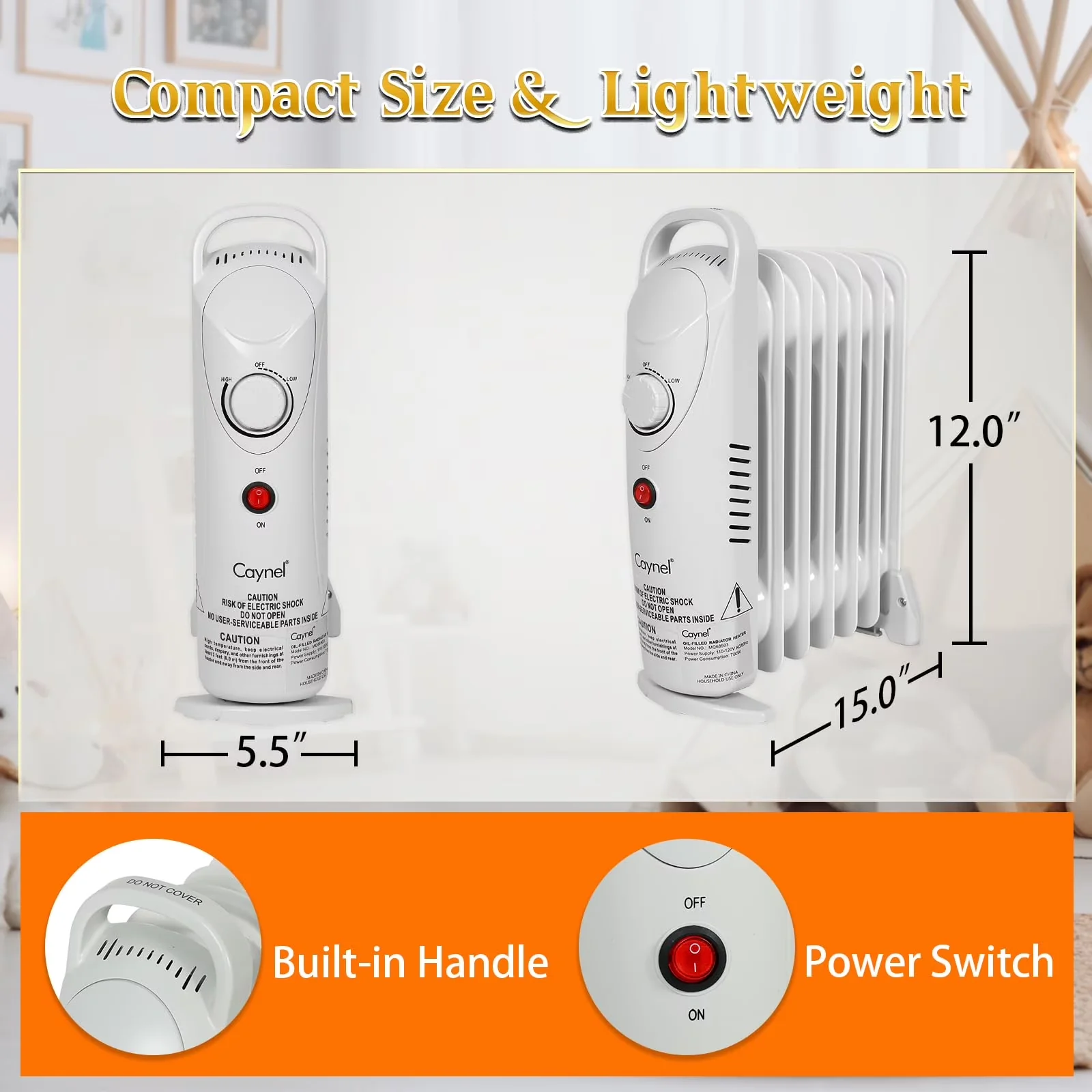 Reliable Portable And Electric Space Heater with 700W, Adjustable, Energy Saving - White Model B332DF